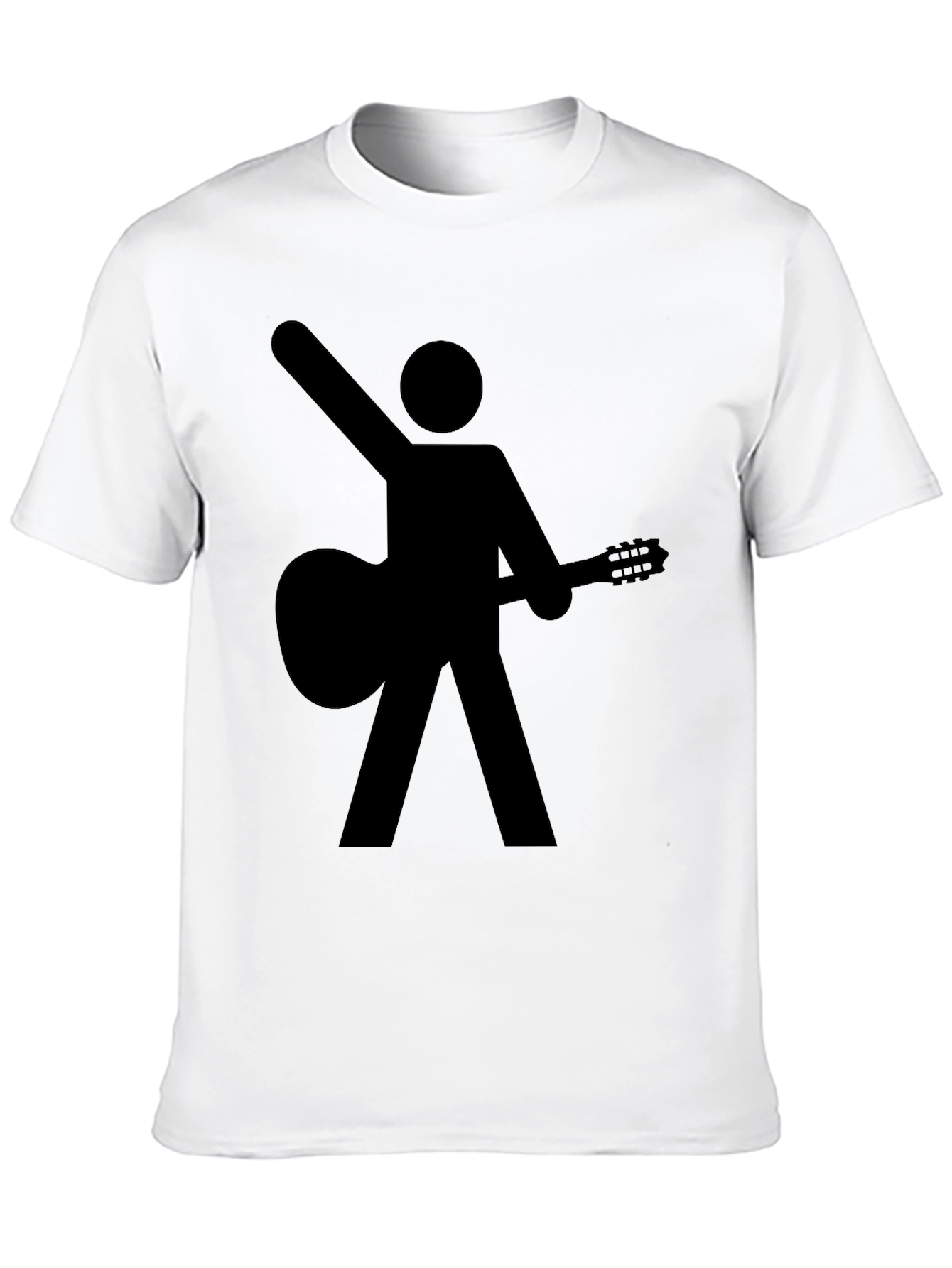 Stick Figure Guitarist Black T-Shirt