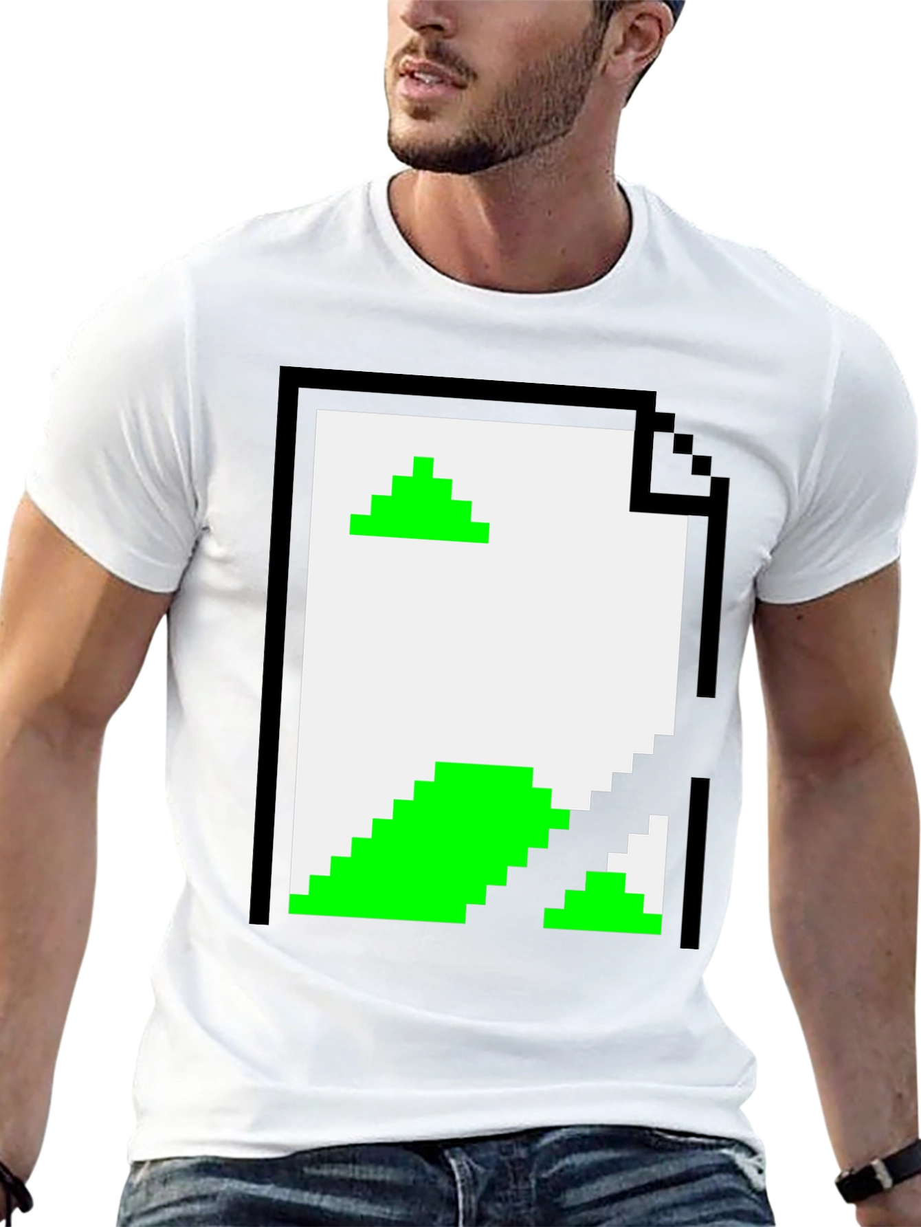 Retro Pixel Art T-Shirt - Black File Design