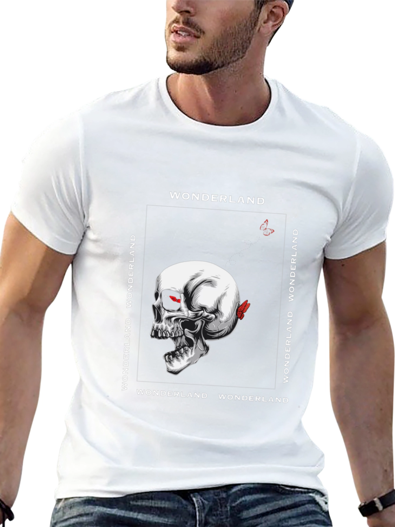 Wonderland Skull Graphic Tee