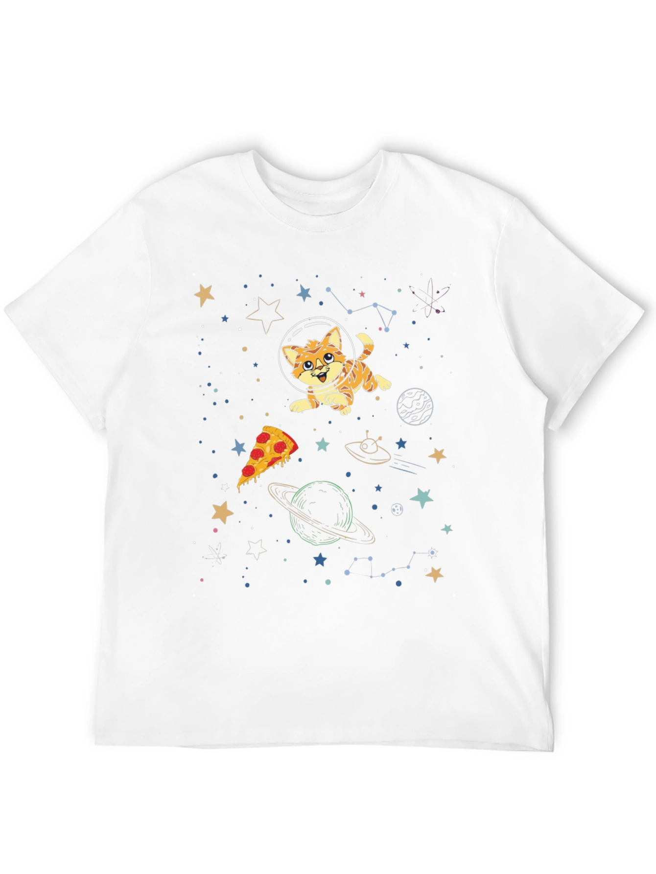 Space Cat Pizza T-Shirt