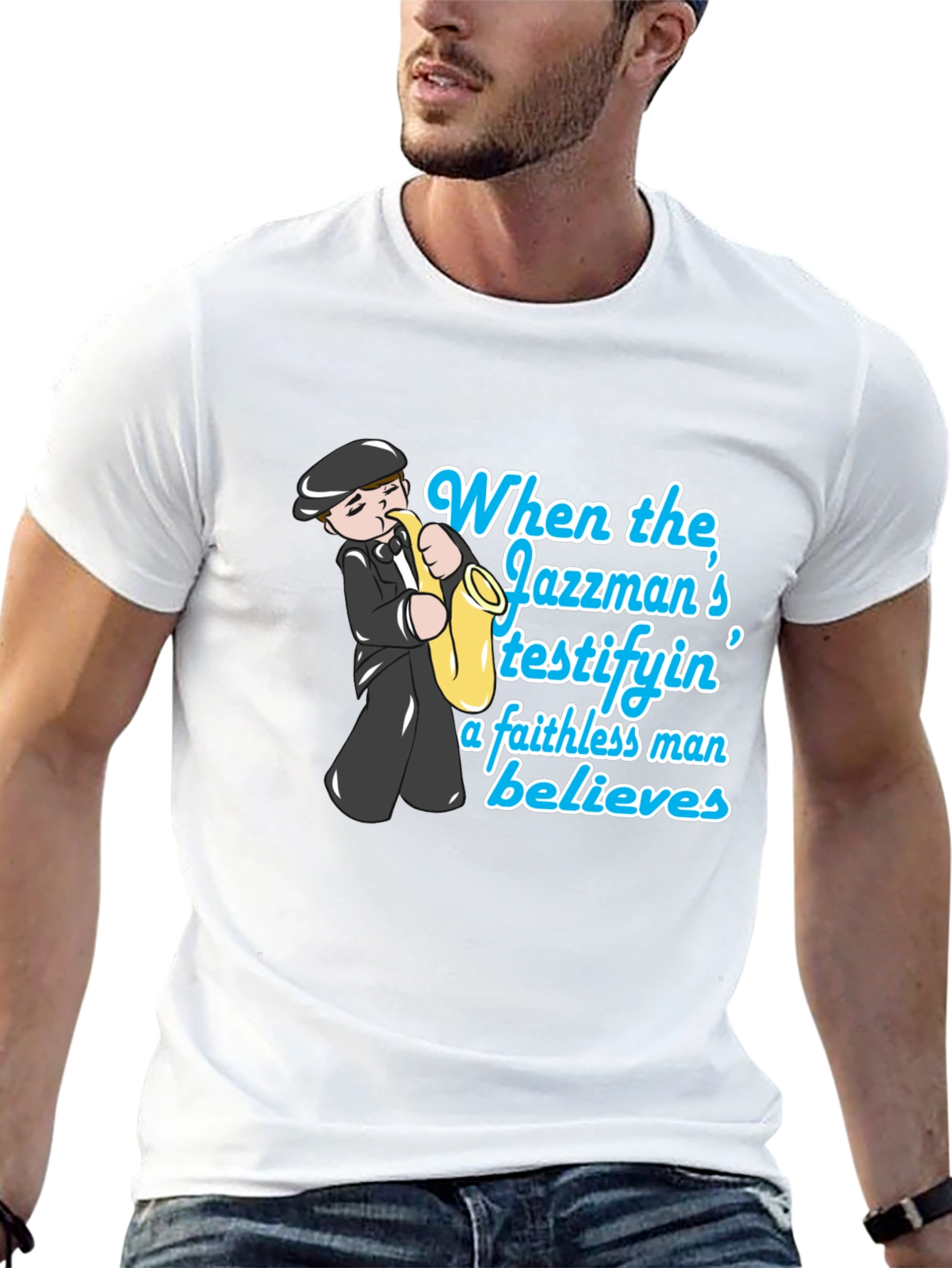 Jazzman Believes T-Shirt - Cool Musician Tee