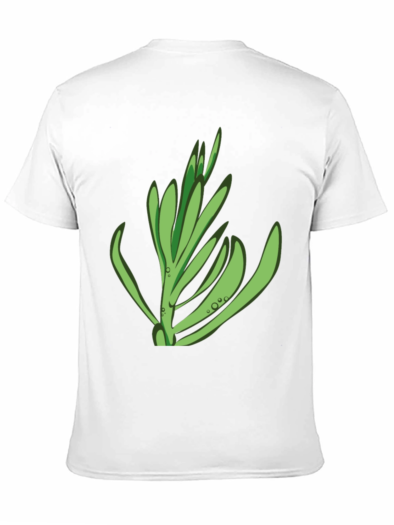 Black T-Shirt with Green Plant Graphic