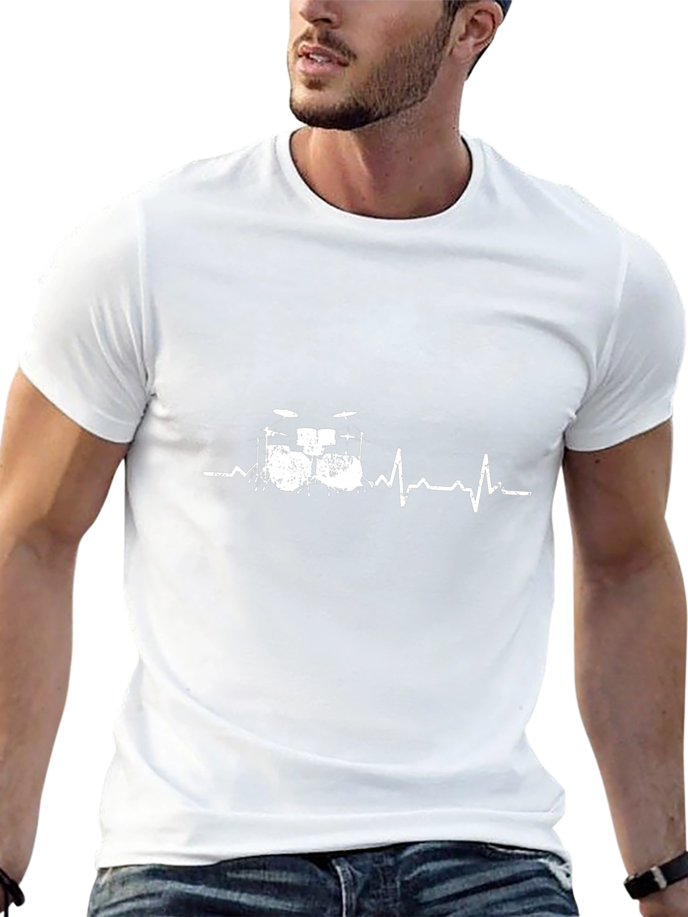 Drum Beat Heartbeat Black T-Shirt