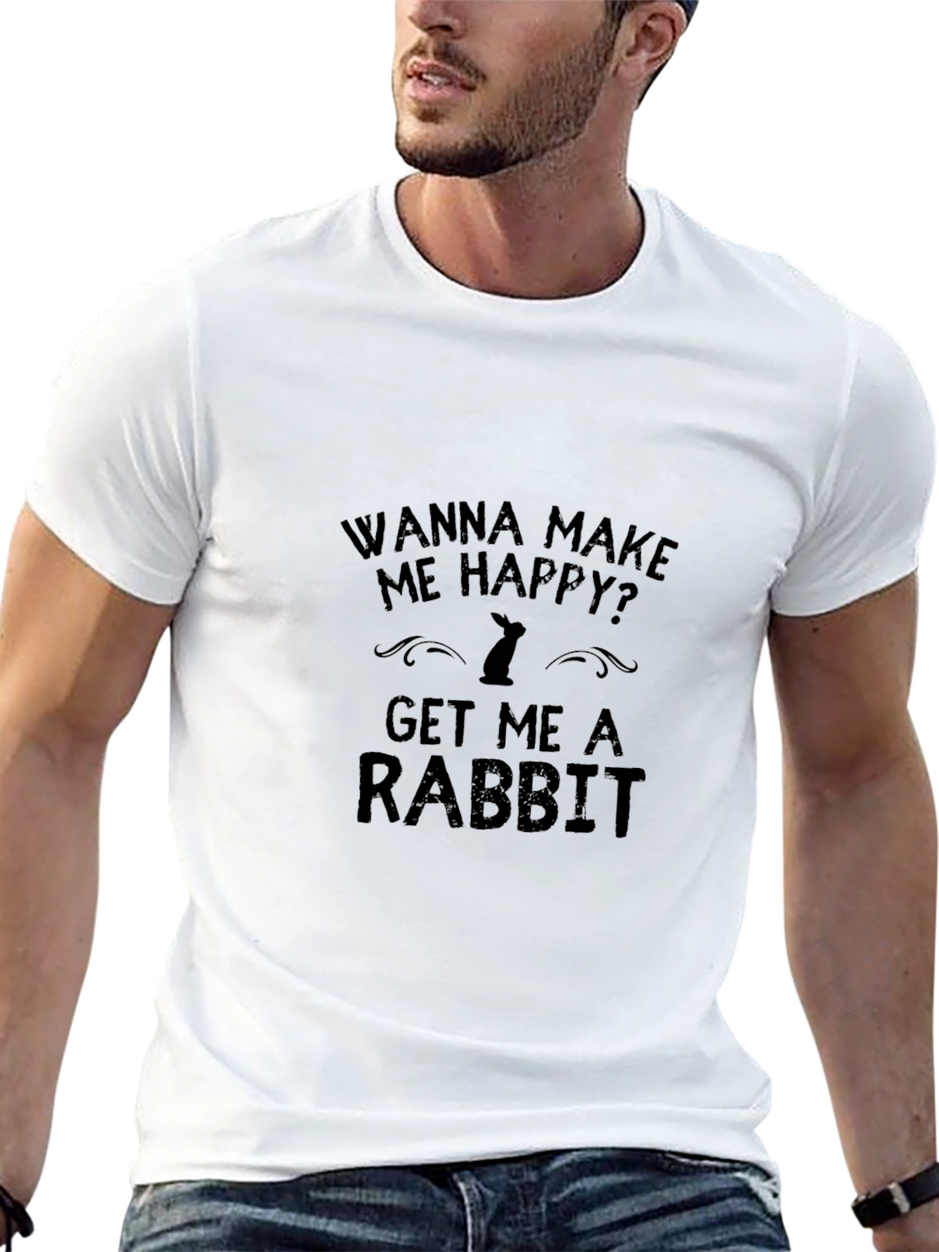 Wanna Make Me Happy Rabbit Graphic Tee
