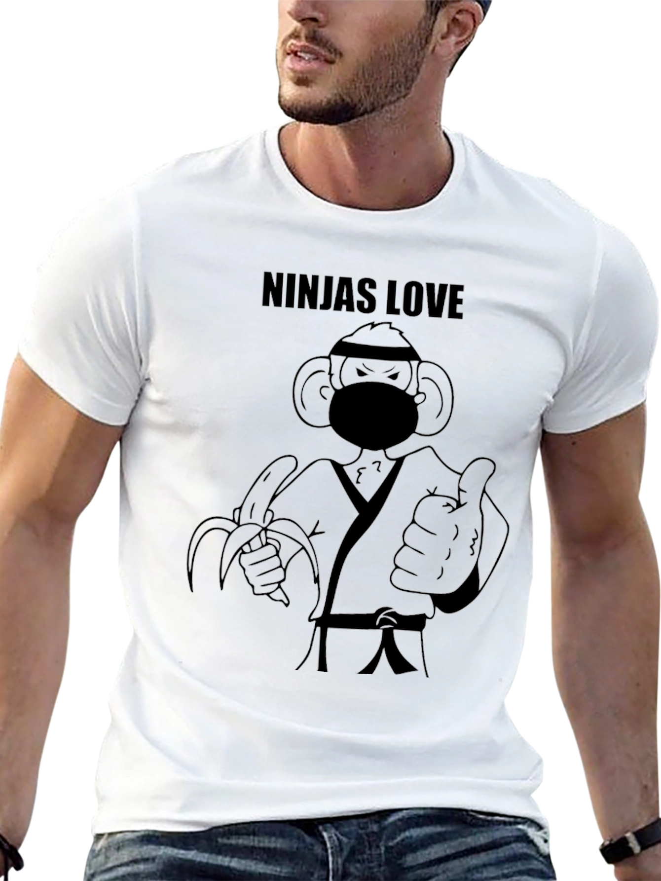 Ninja Monkey Loves Bananas T-Shirt