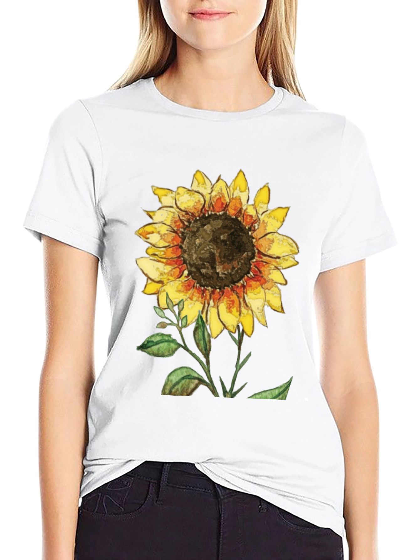 Sunflower Graphic T-Shirt - Trendy Casual Tee