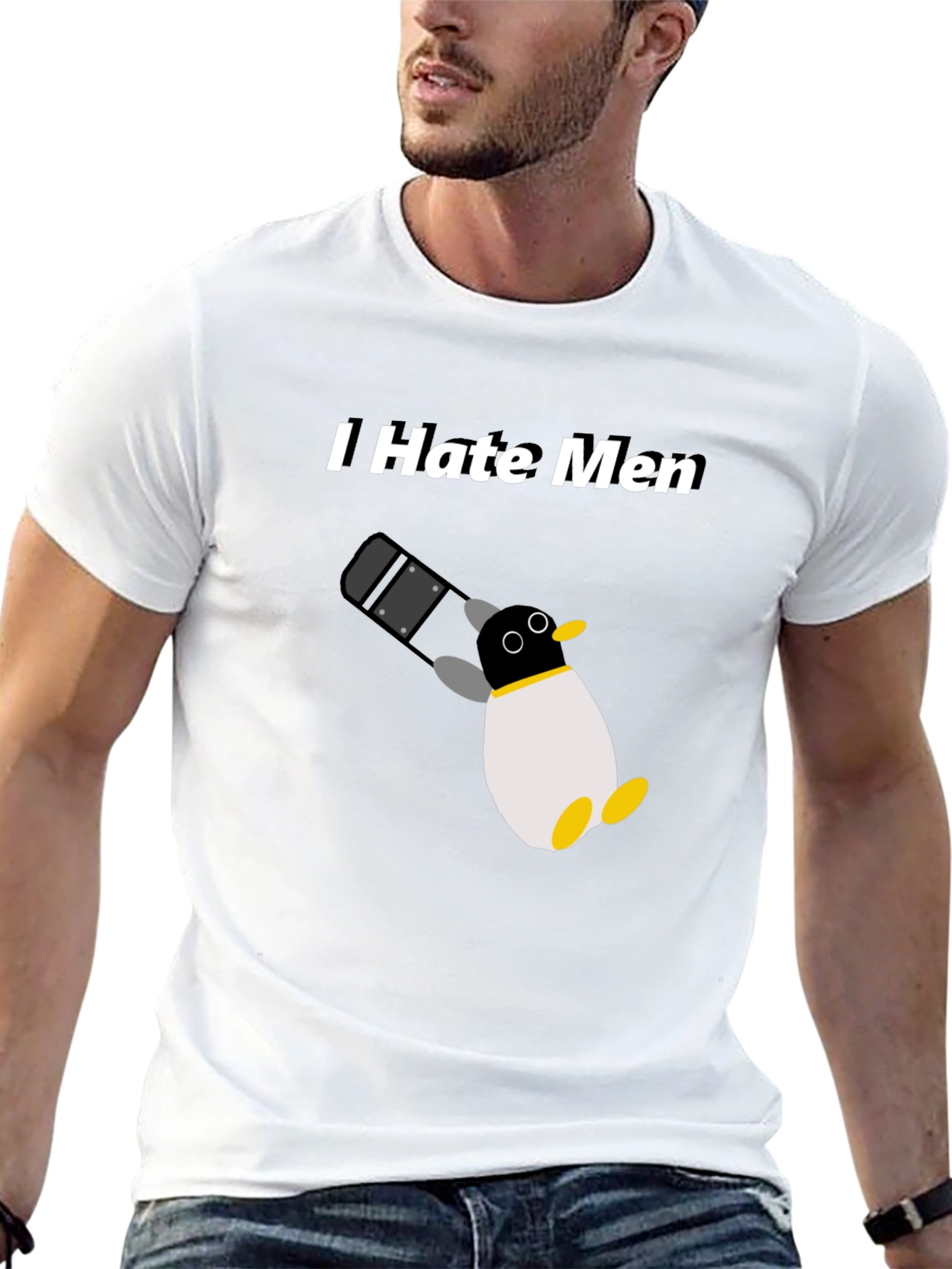I Hate Men Penguin T-Shirt