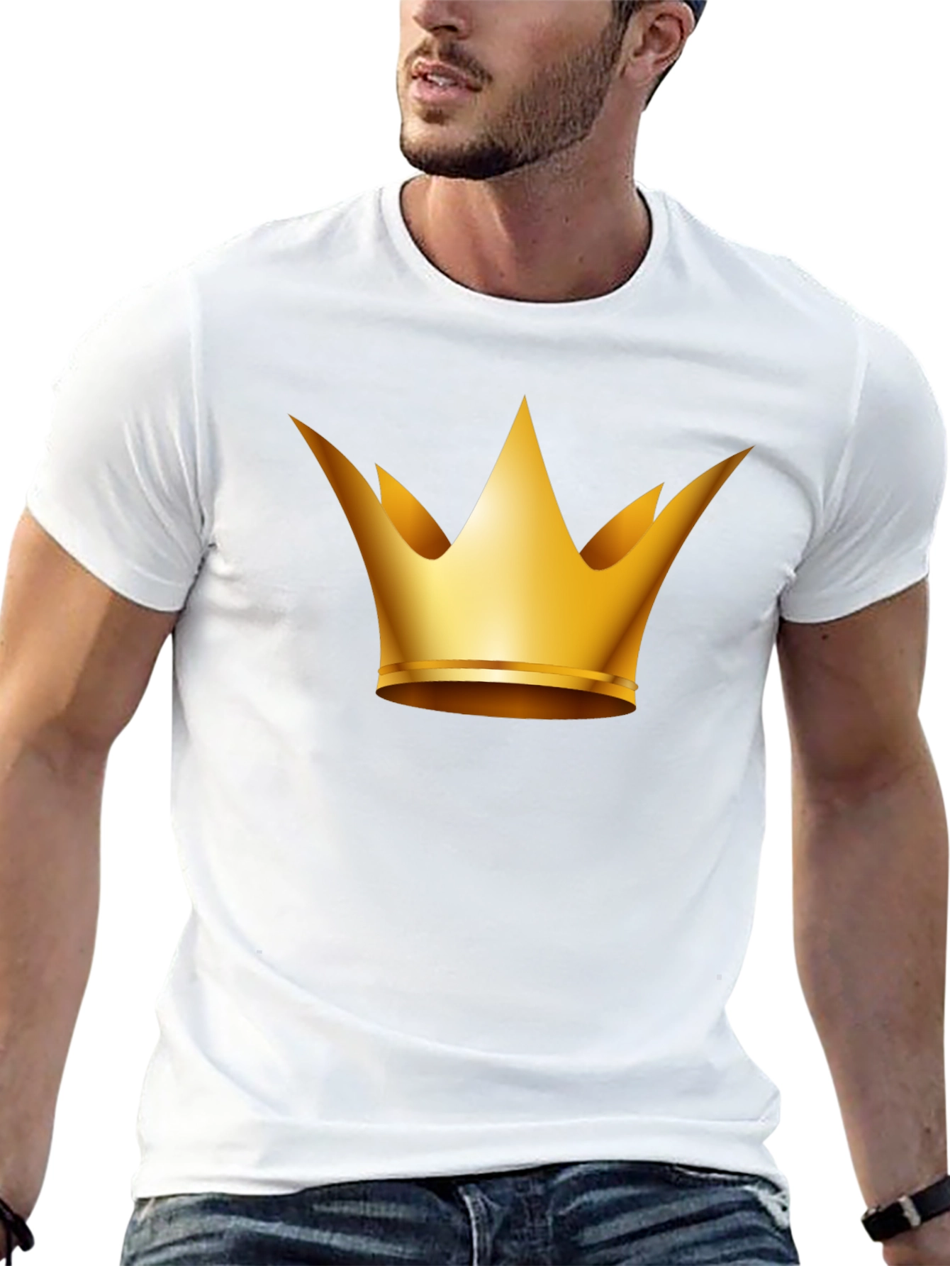 Golden Crown Graphic Tee - Stylish Black T-Shirt