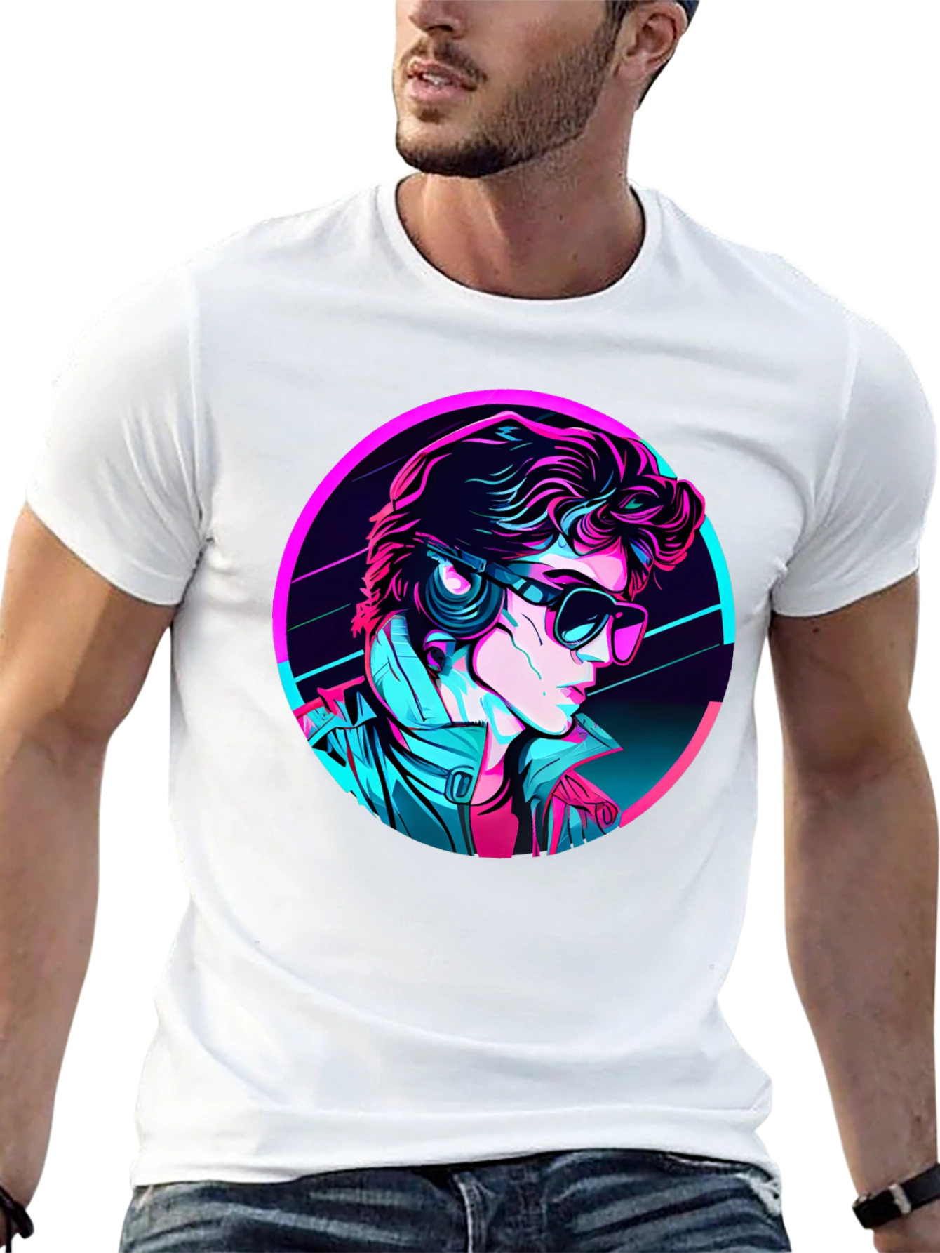 Retro Synthwave Graphic Tee - Black