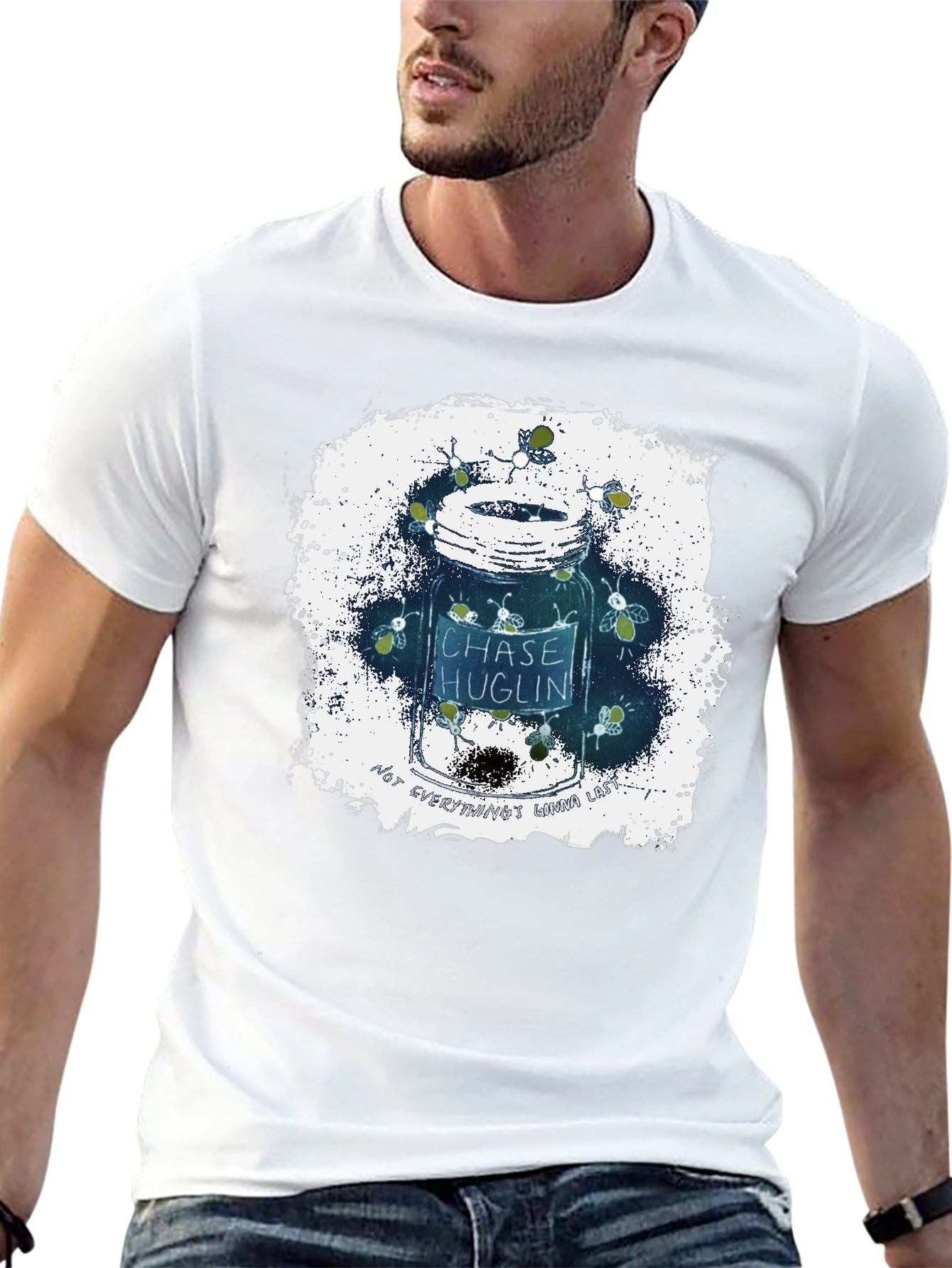 Fireflies in Jar Graphic T-Shirt - Black