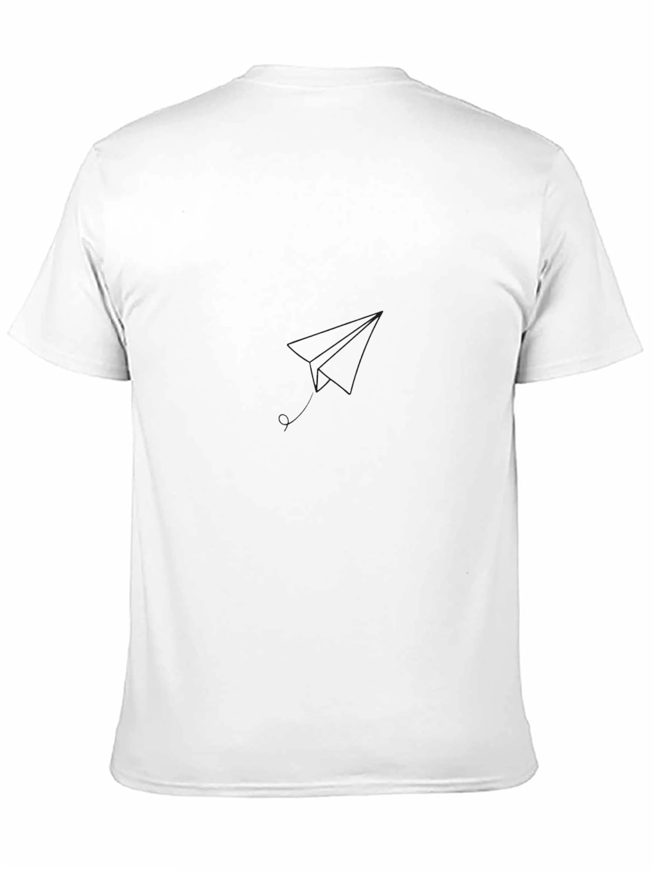 Minimalist Black Tee with Paper Airplane Design