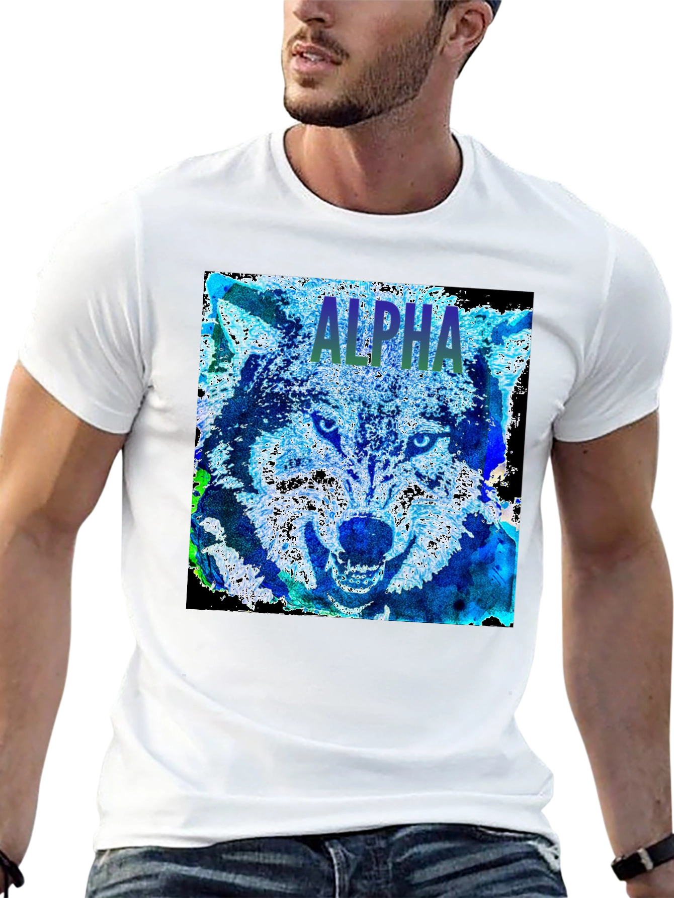 Alpha Wolf Graphic Tee - Black
