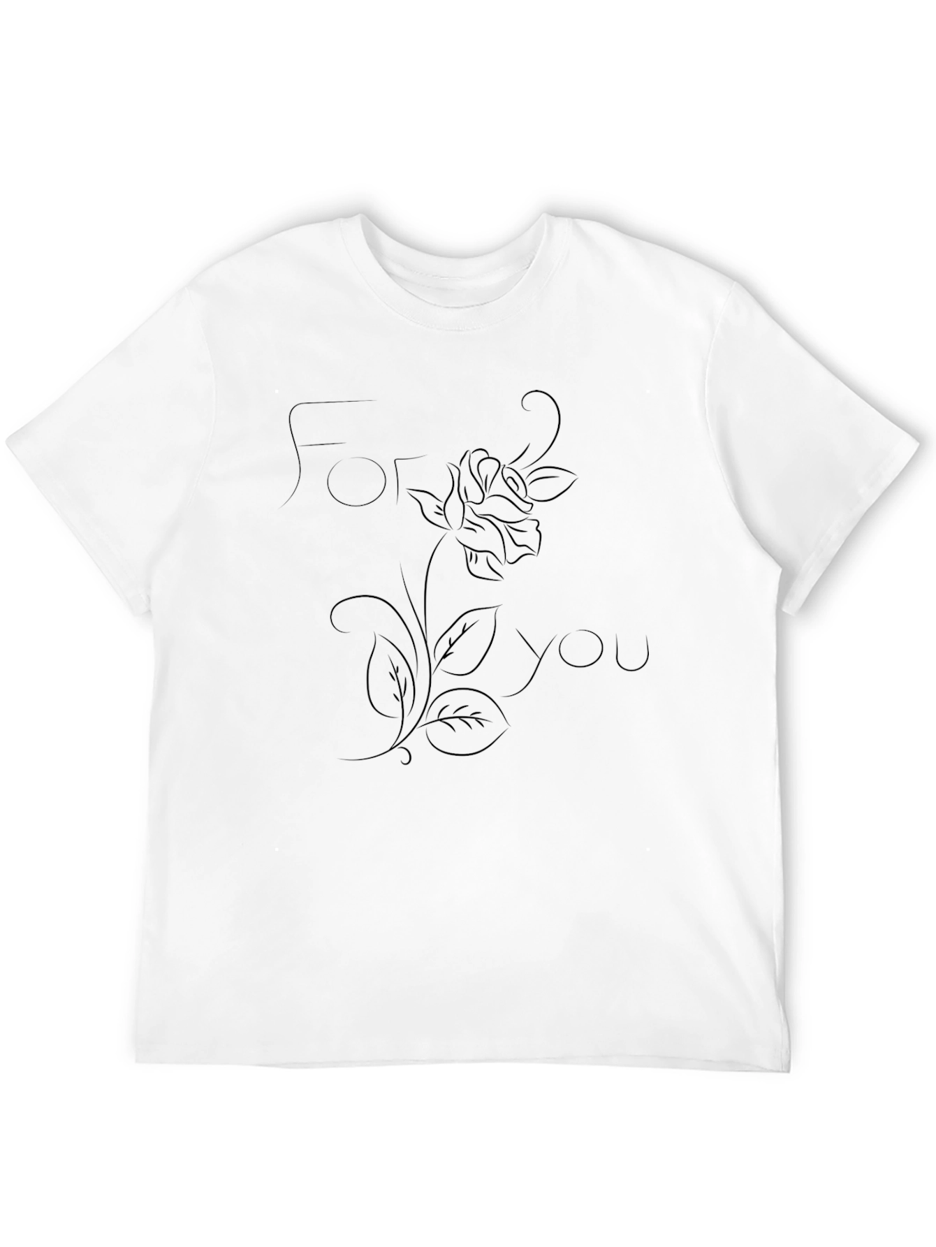 Elegant For You Rose Graphic Black T-Shirt
