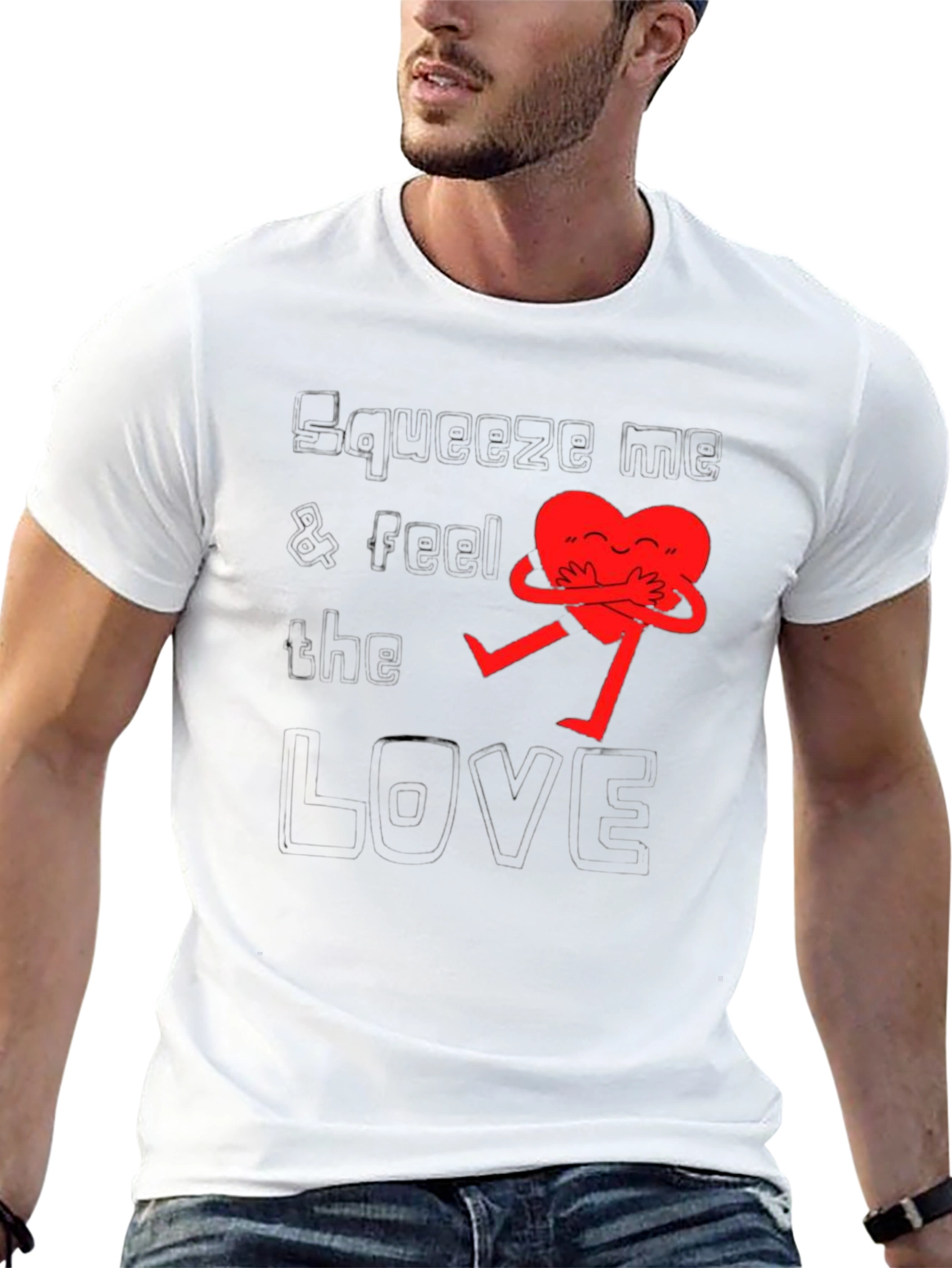 Heart Hug Graphic Tee - Black