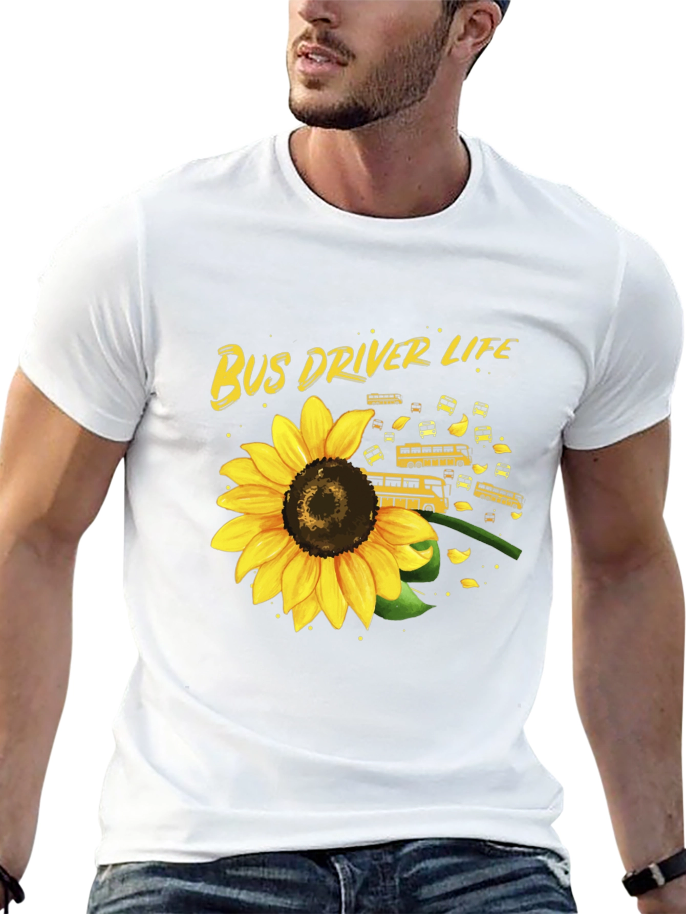 Bus Driver Sunflower Graphic Tee