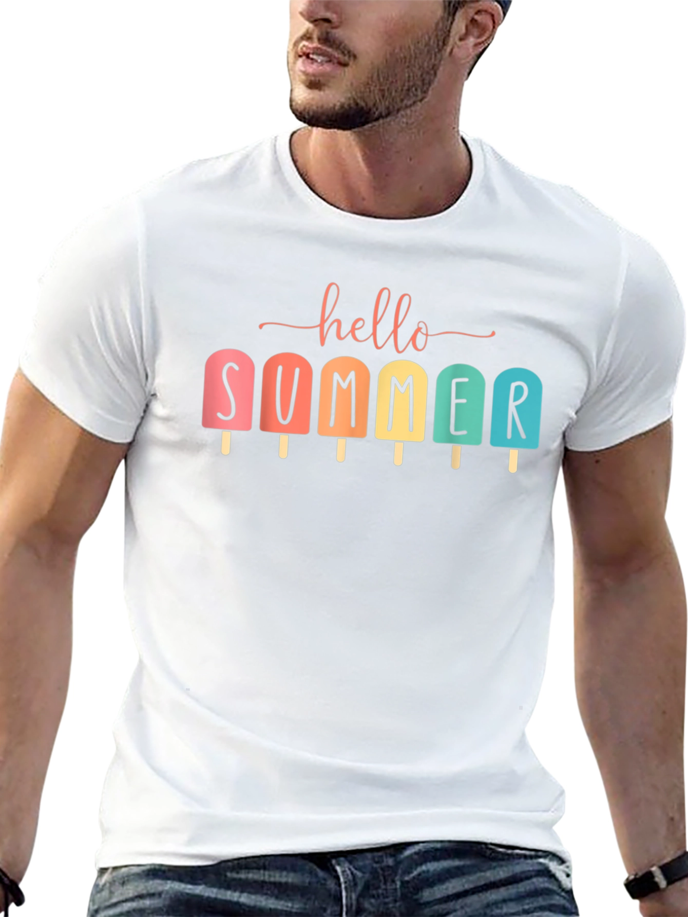 Hello Summer Popsicle Graphic T-Shirt