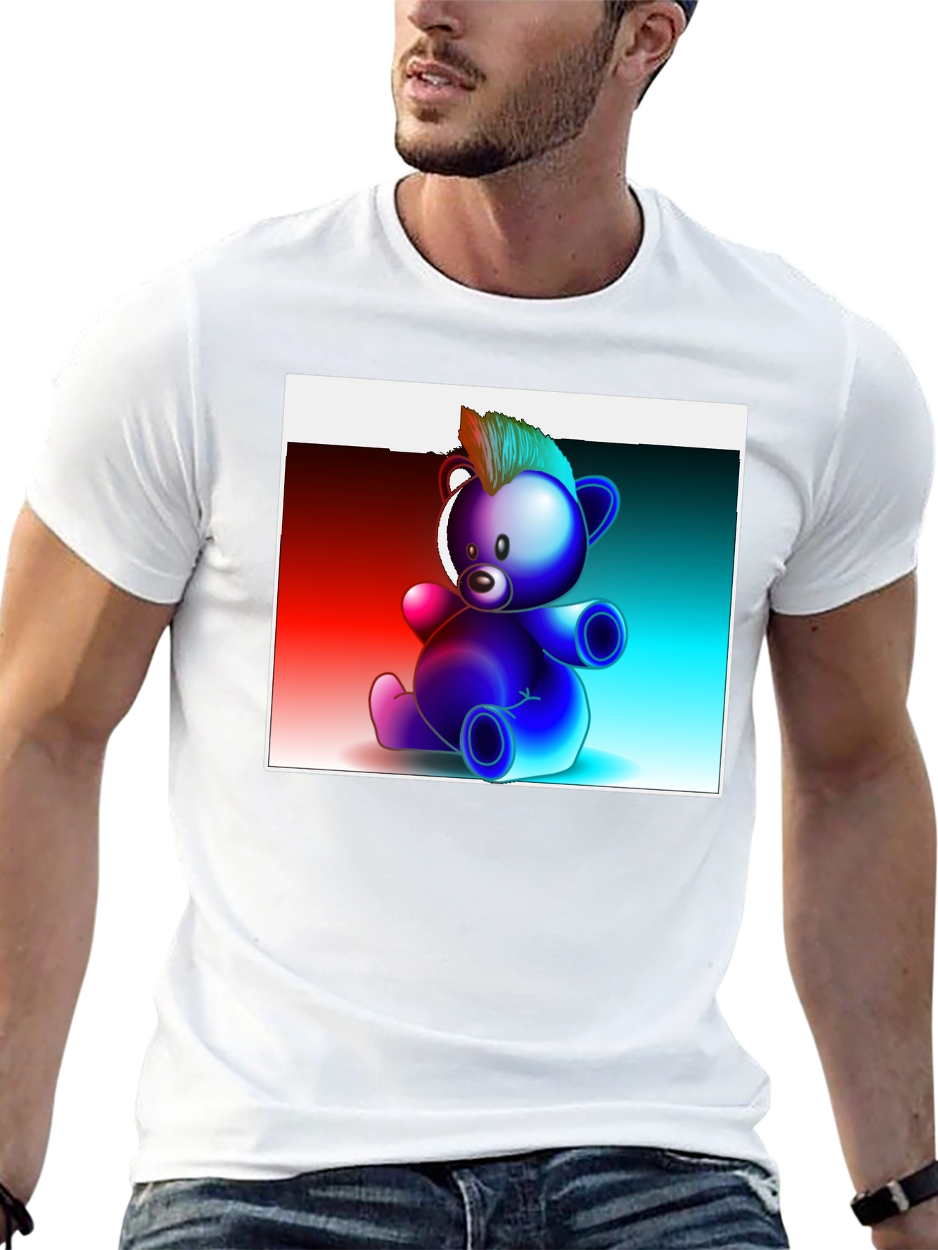 Cool Graphic Bear T-Shirt - Black