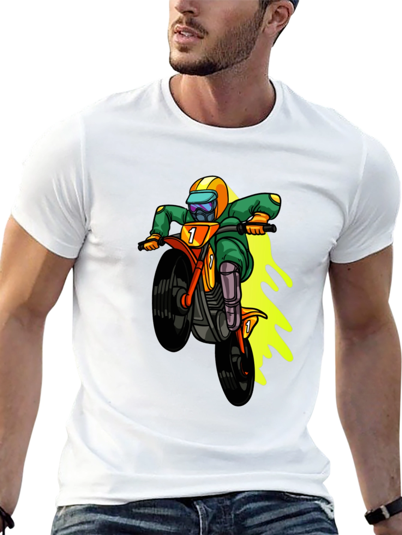 Motorcross Cartoon Graphic T-Shirt