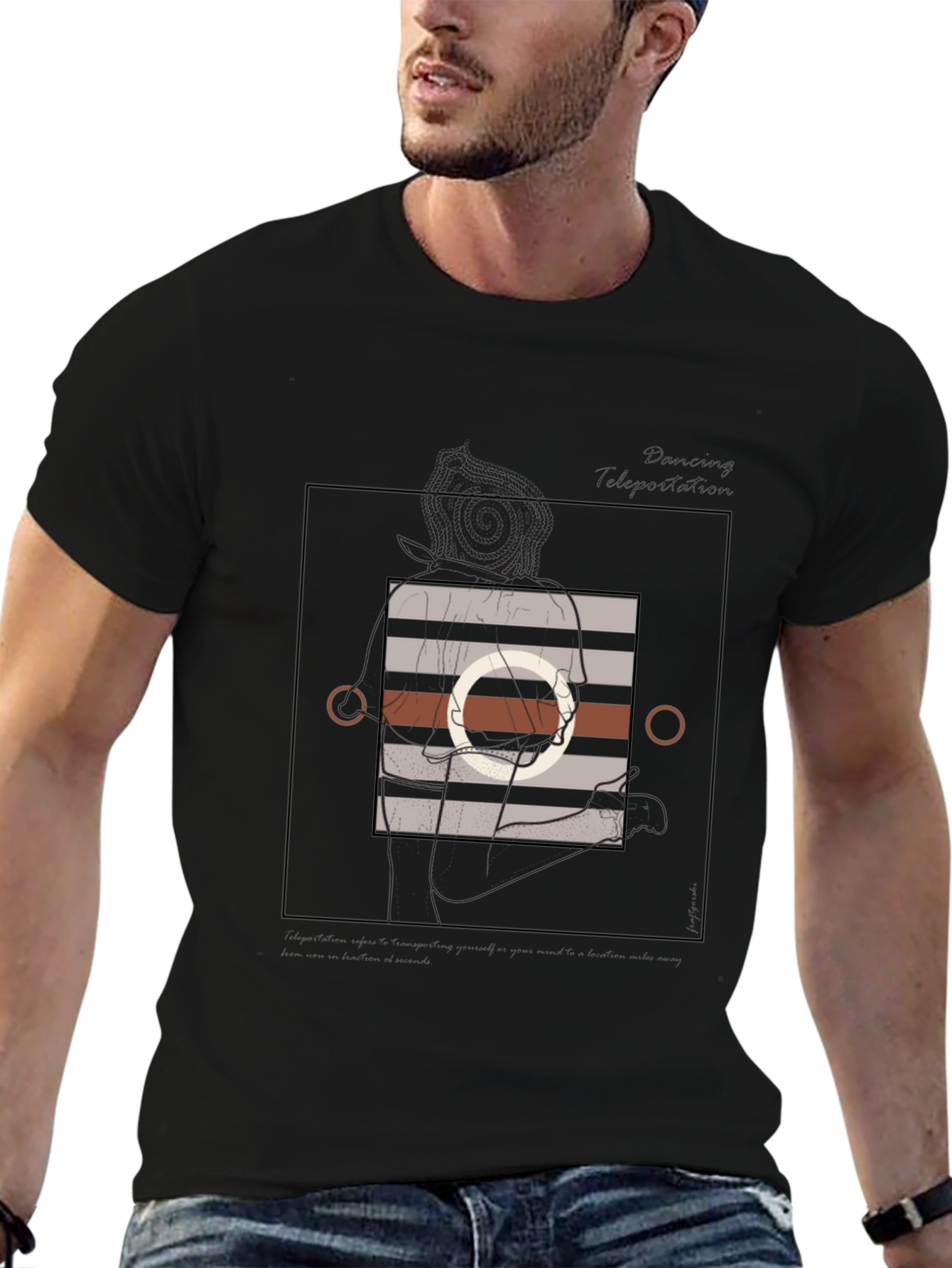 Abstract Graphic Print T-Shirt - Modern Style
