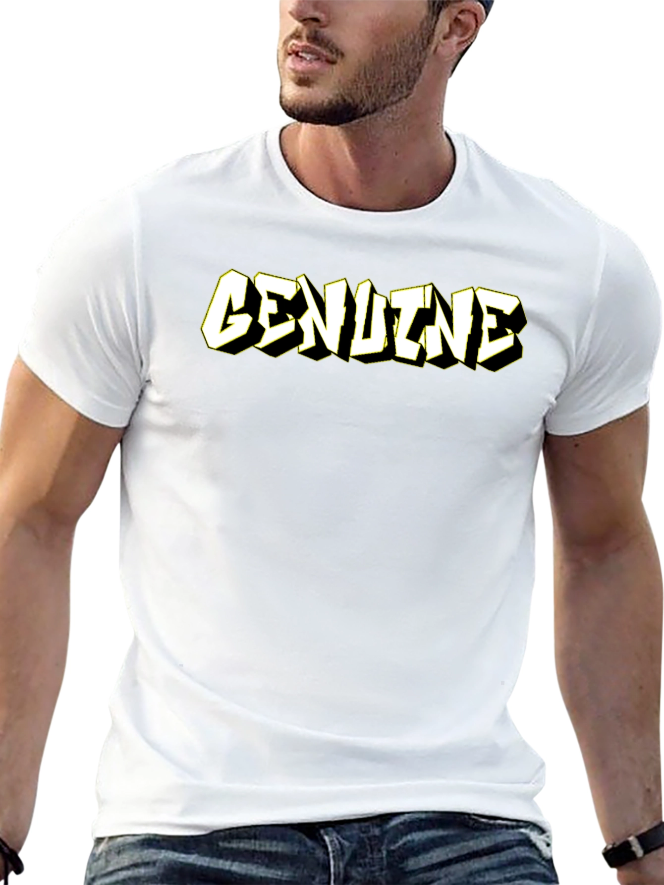 Genuine Graphic Tee - Premium Black Cotton