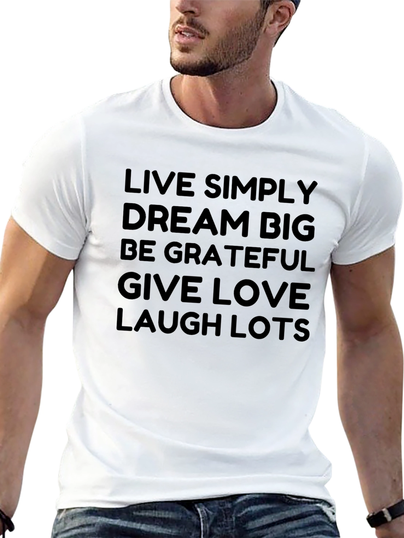 Live Simply Graphic Tee - Inspirational Black T-Shirt