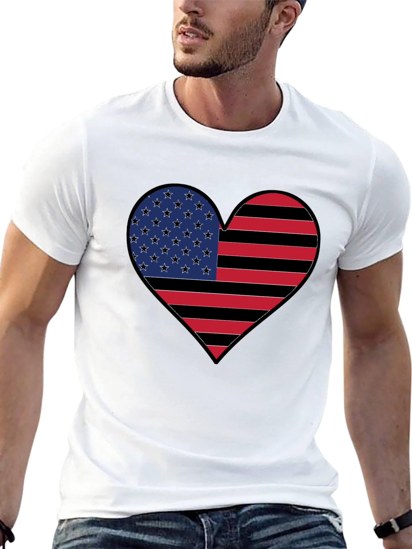 American Flag Heart T-Shirt