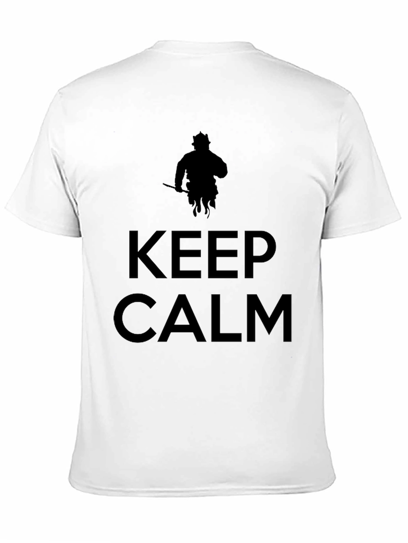 Keep Calm T-Shirt - Fiery Silhouette Design