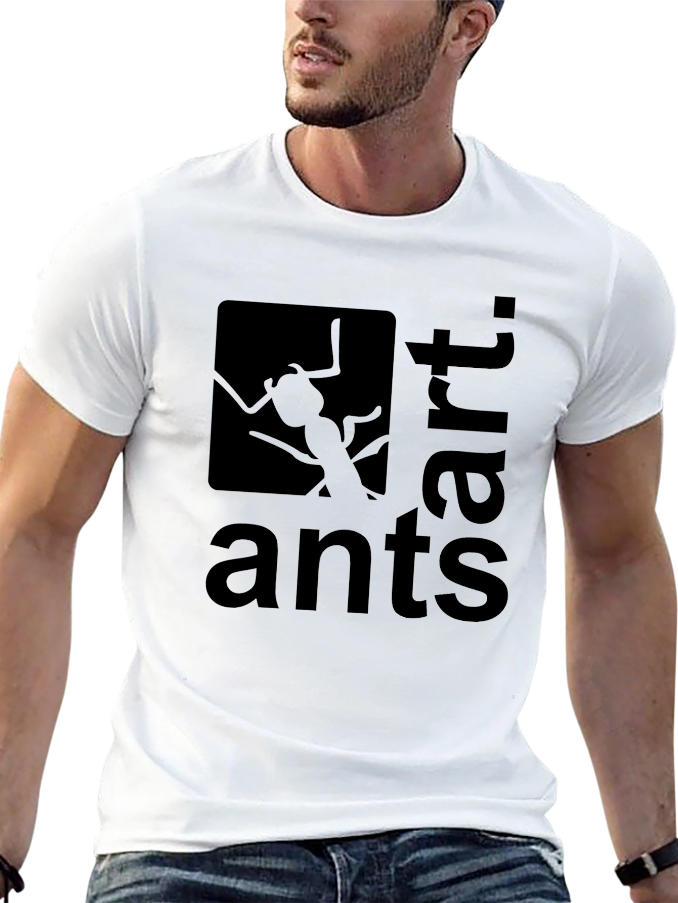 Ants Art Graphic Tee - Black Casual T-Shirt