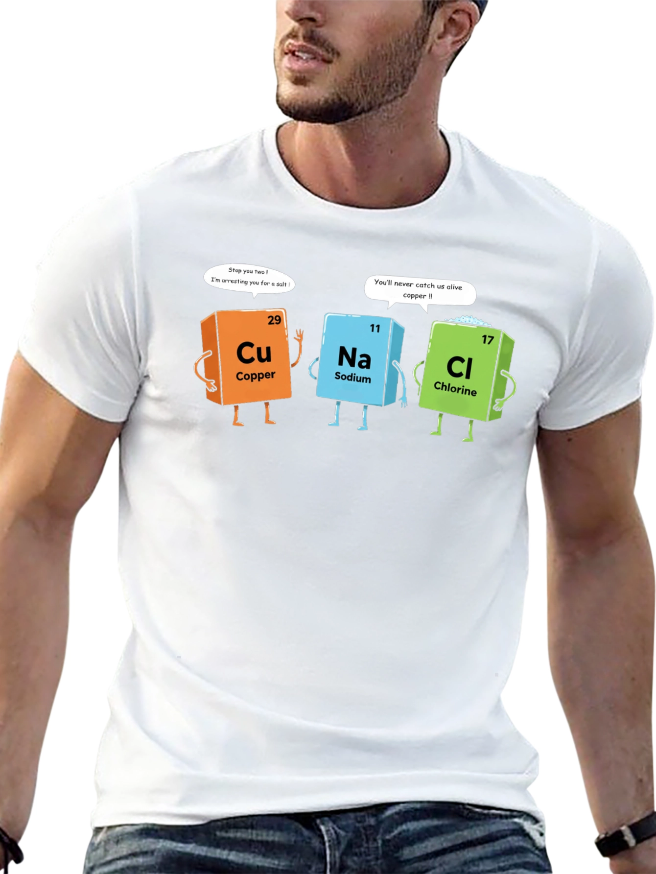 Chemistry Pun T-Shirt - Elements Copper Sodium Chlorine