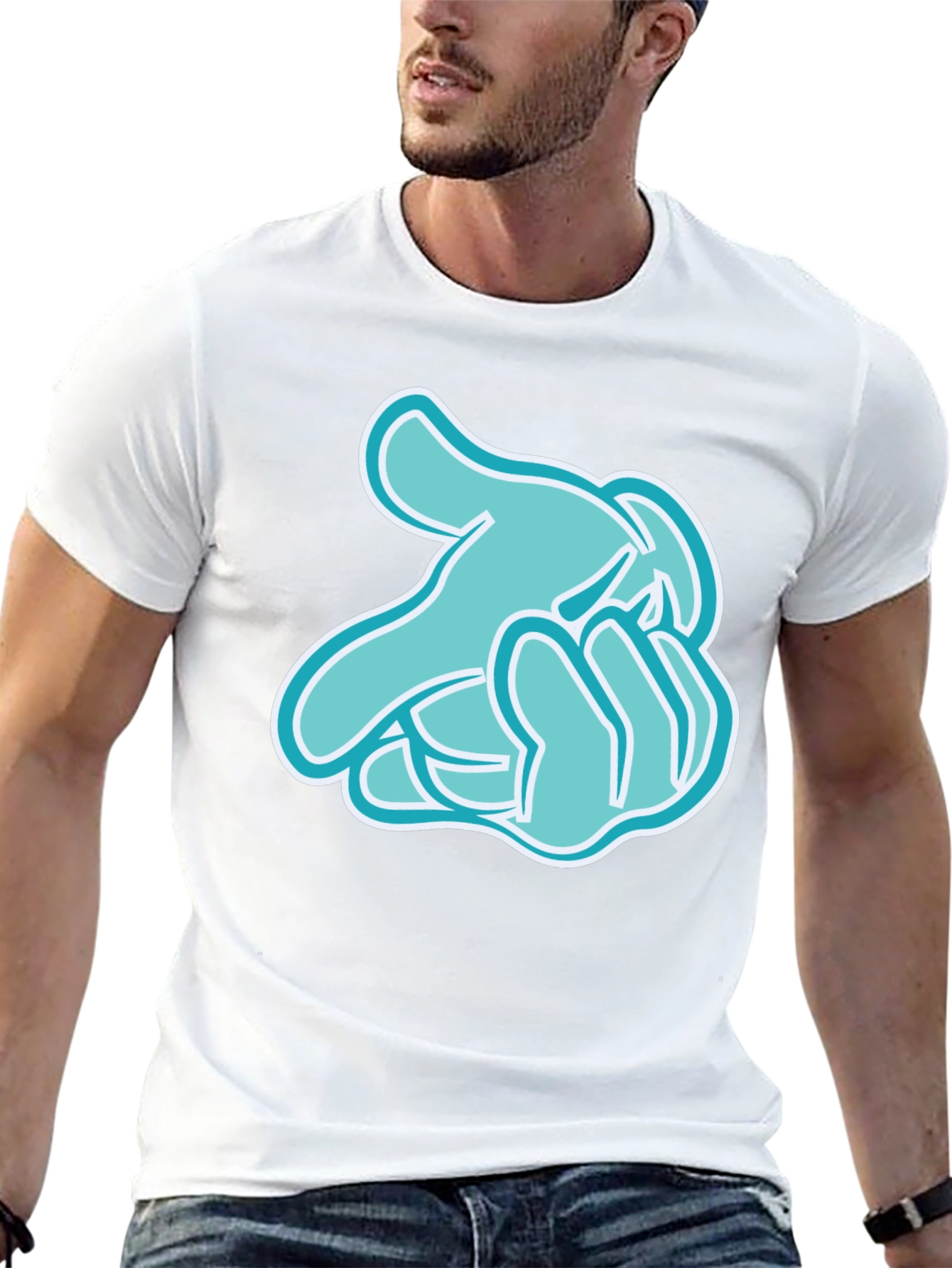 Cartoon Hands Black T-Shirt