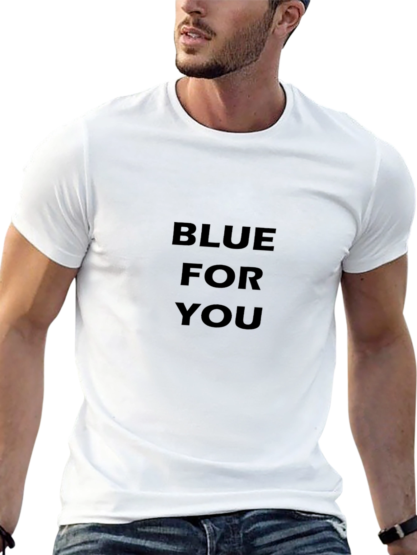 Blue For You Black T-Shirt