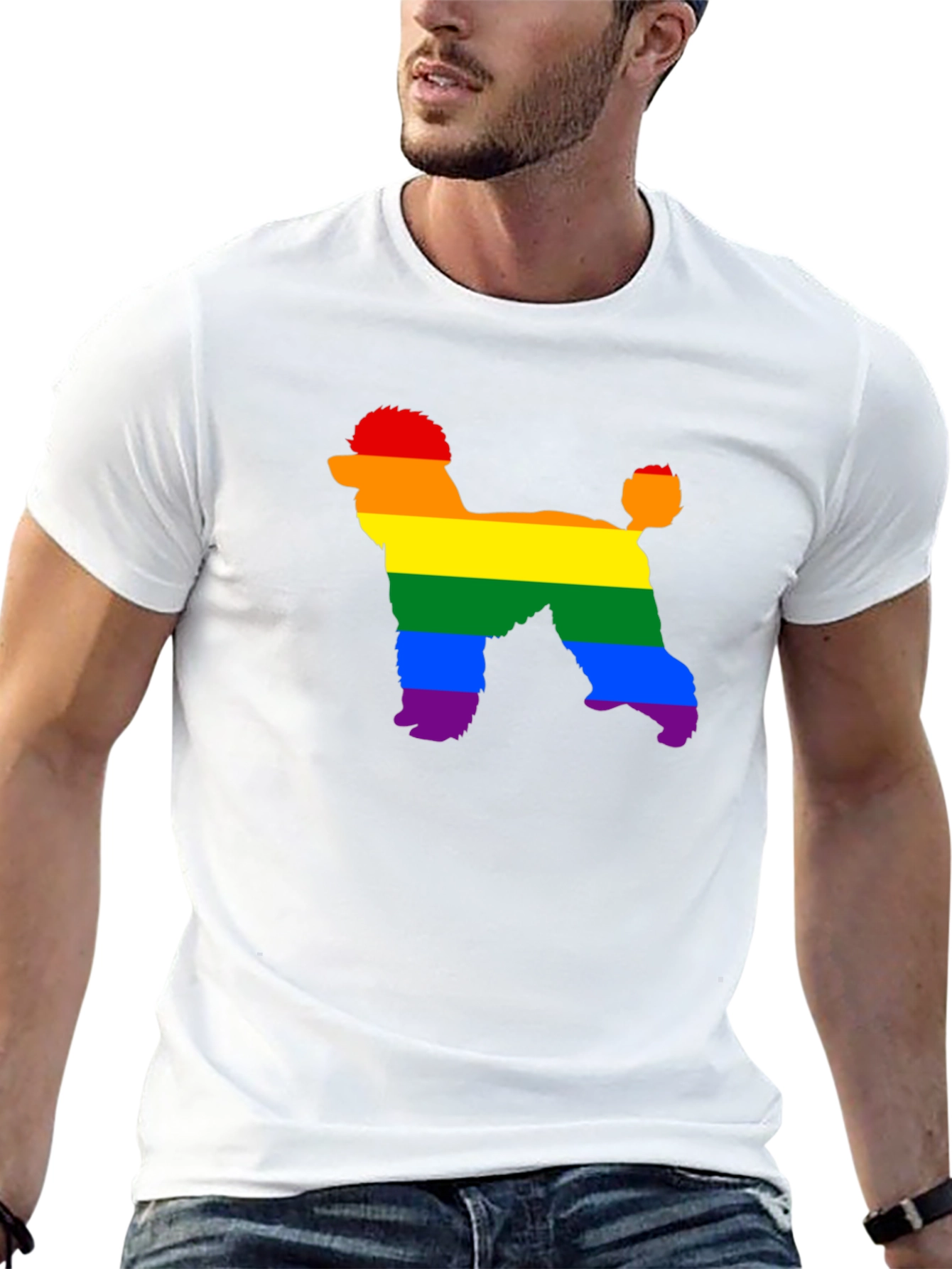 Rainbow Poodle T-Shirt - Pride Dog Tee