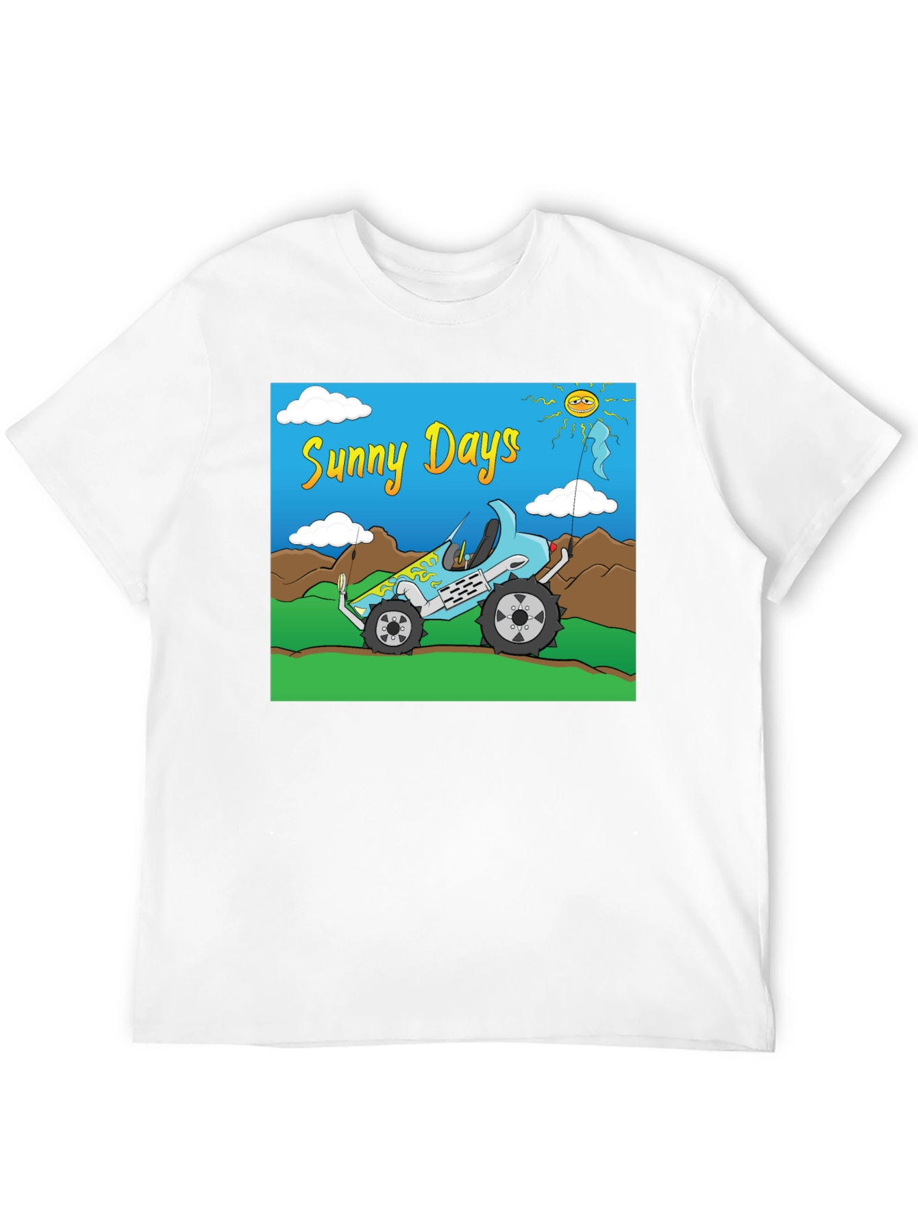Sunny Days Cartoon Car T-Shirt