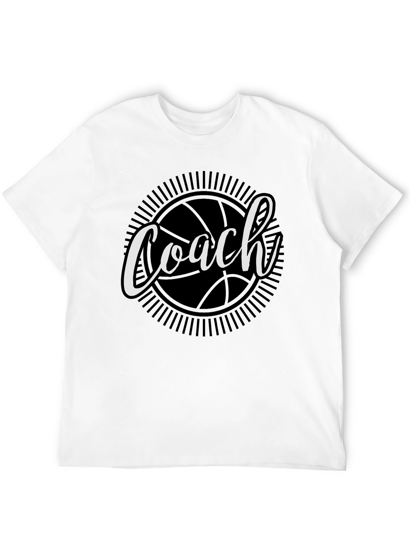 Coach Basketball Graphic T-Shirt - Black Cotton Tee