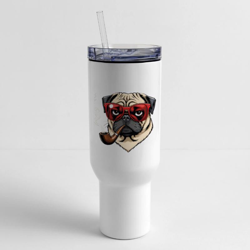 Cool Bulldog with Sunglasses and Pipe