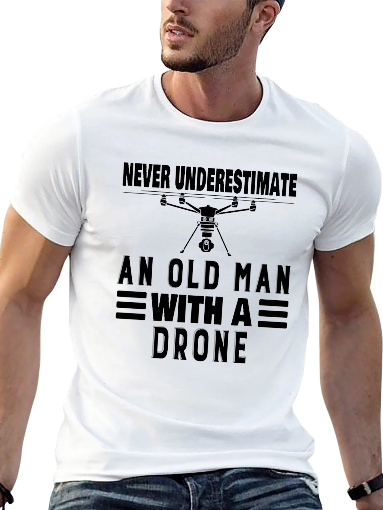 Old Man With A Drone T-Shirt