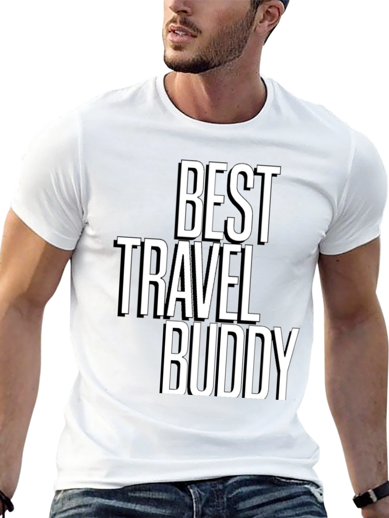 Best Travel Buddy Black Graphic T-Shirt