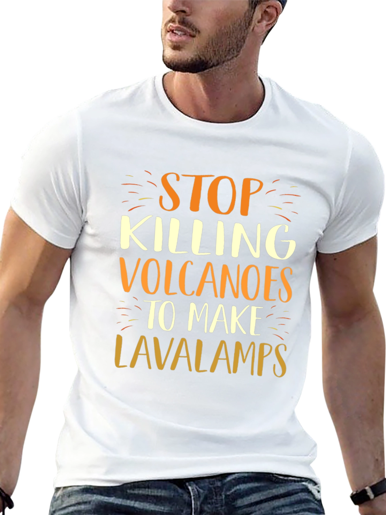 Stop Killing Volcanoes T-Shirt Lava Lamps Earth Humor