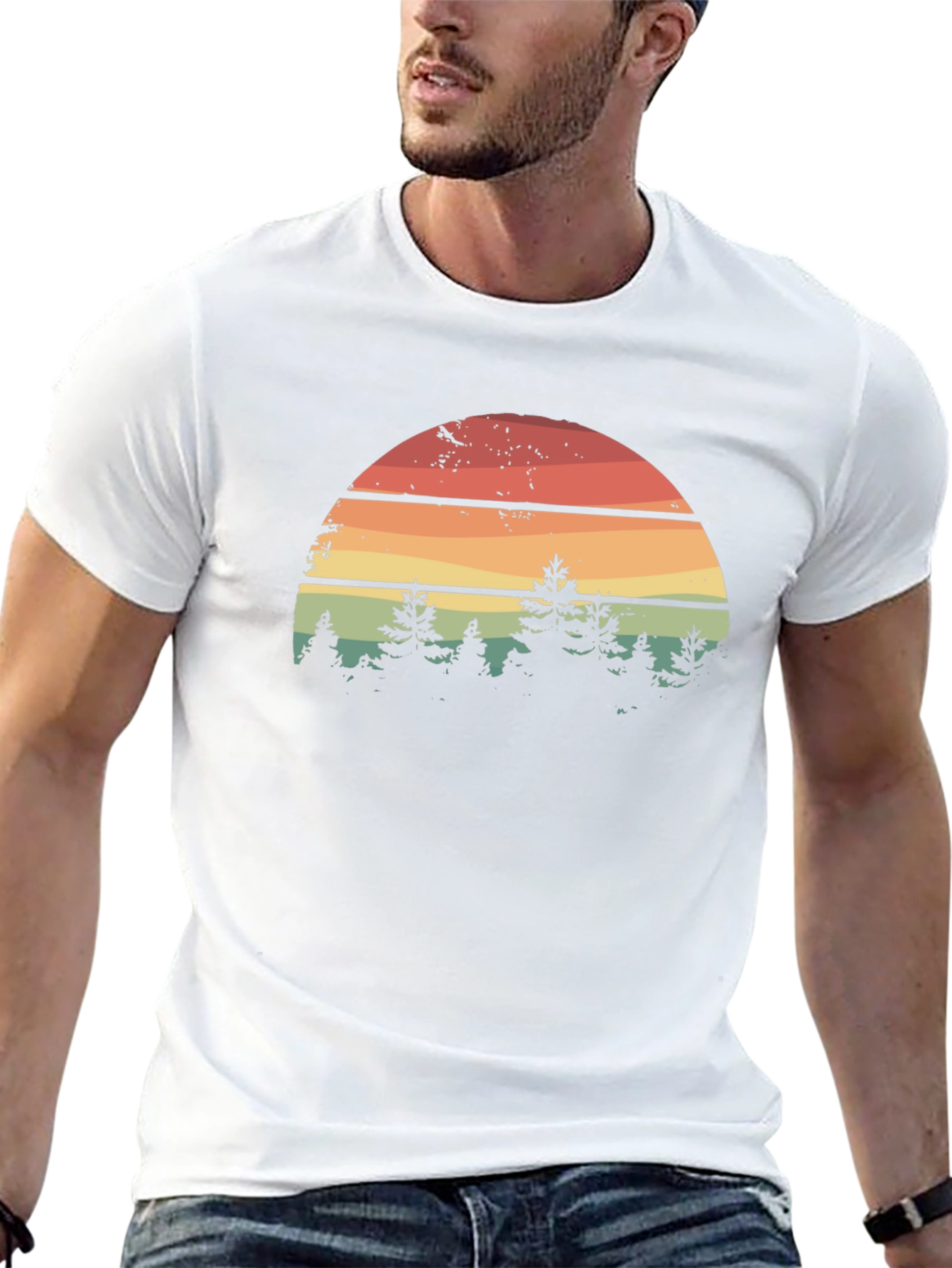 Retro Sunset Forest Graphic Tee
