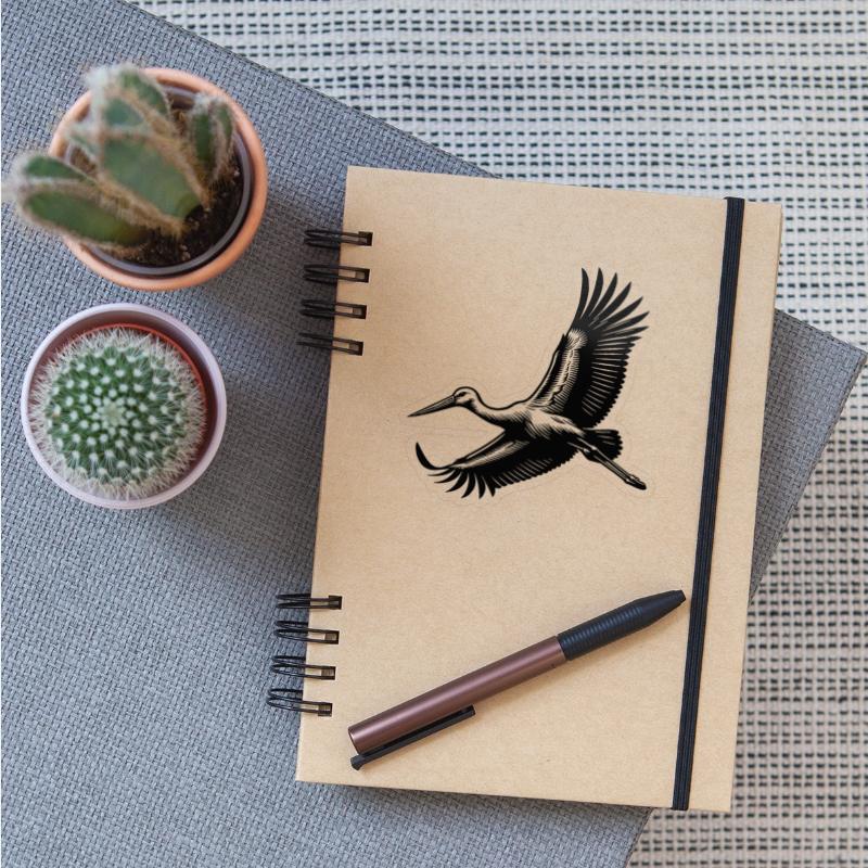 Elegant Stork Bird In Flight