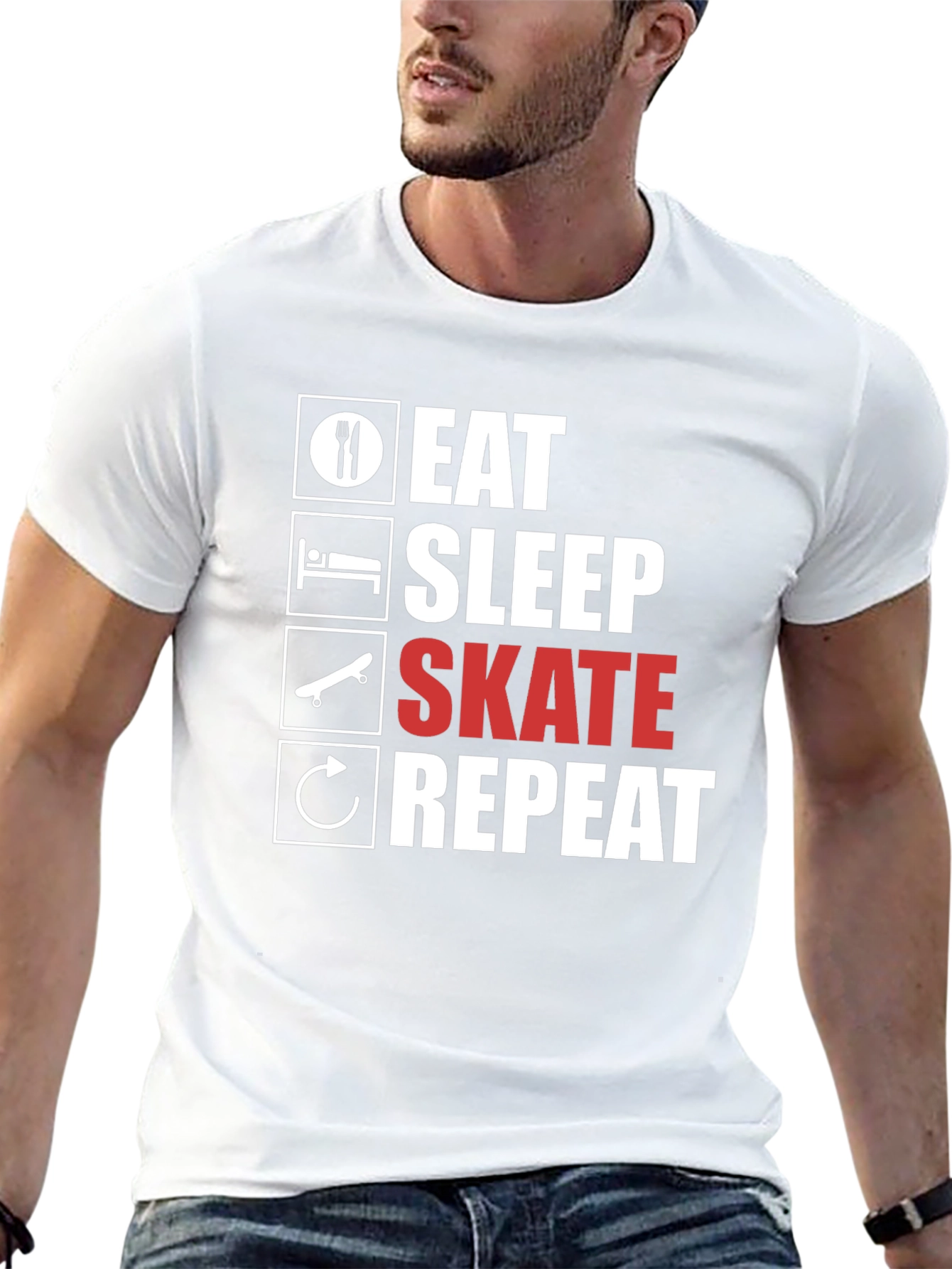 Eat Sleep Skate Repeat Graphic Tee