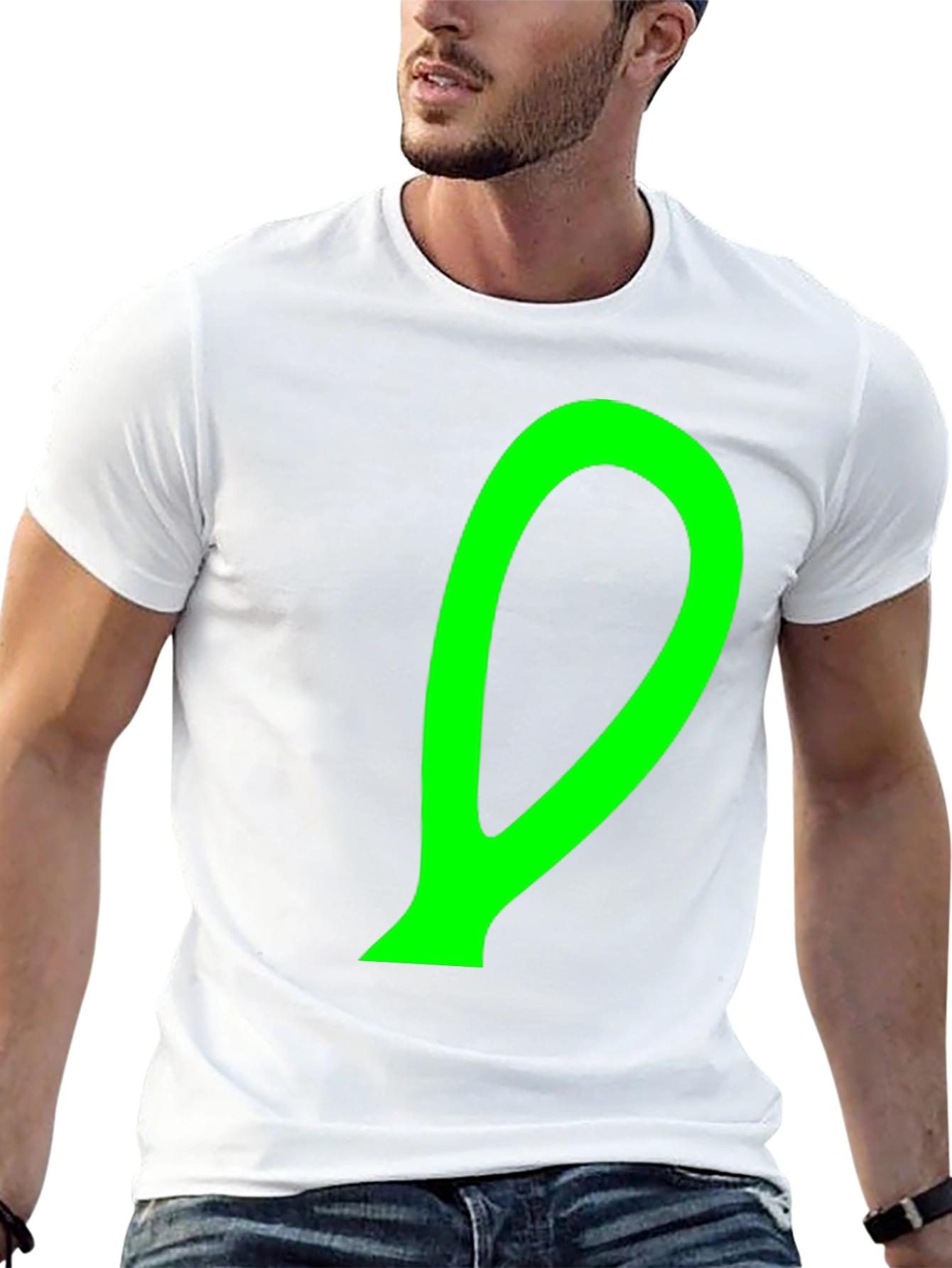Abstract Green Shape Black T-Shirt