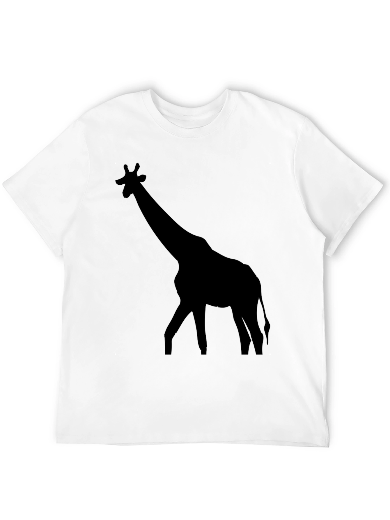 Giraffe Graphic Tee - Black Cotton Casual T-Shirt