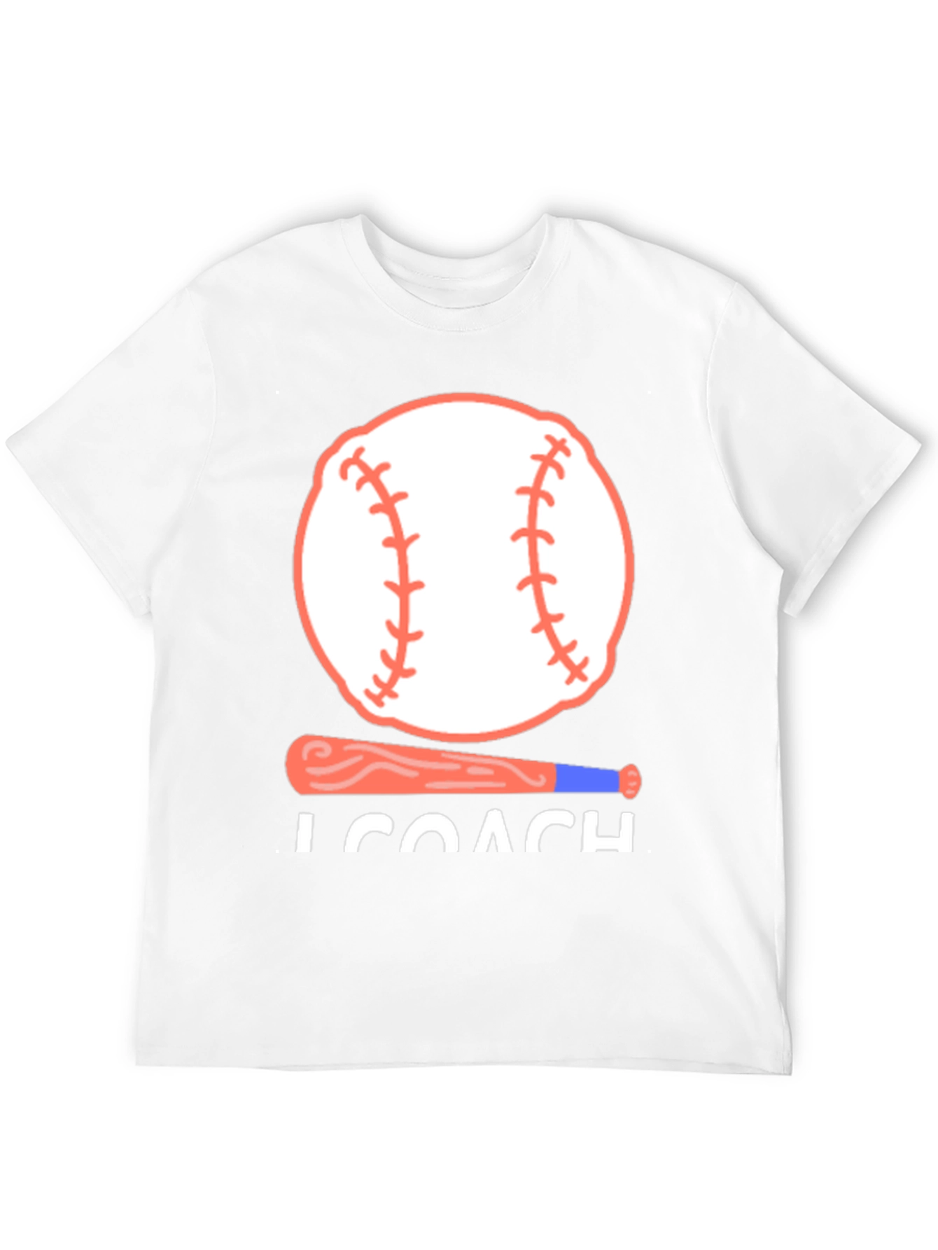 Baseball Coach T-Shirt - Baseball Bat and Ball Design