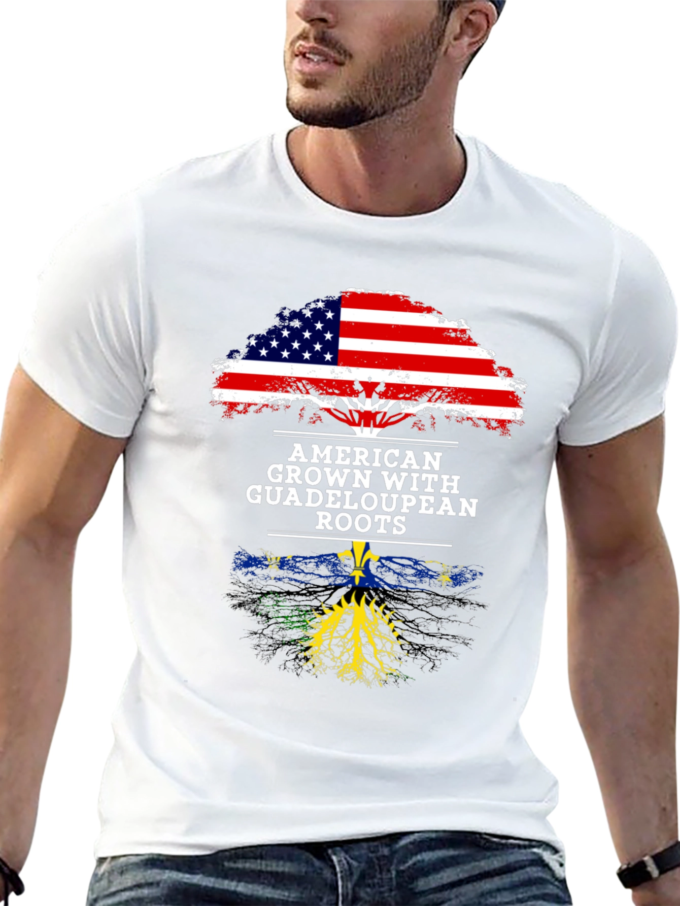 American Guadeloupean Roots Graphic T-Shirt