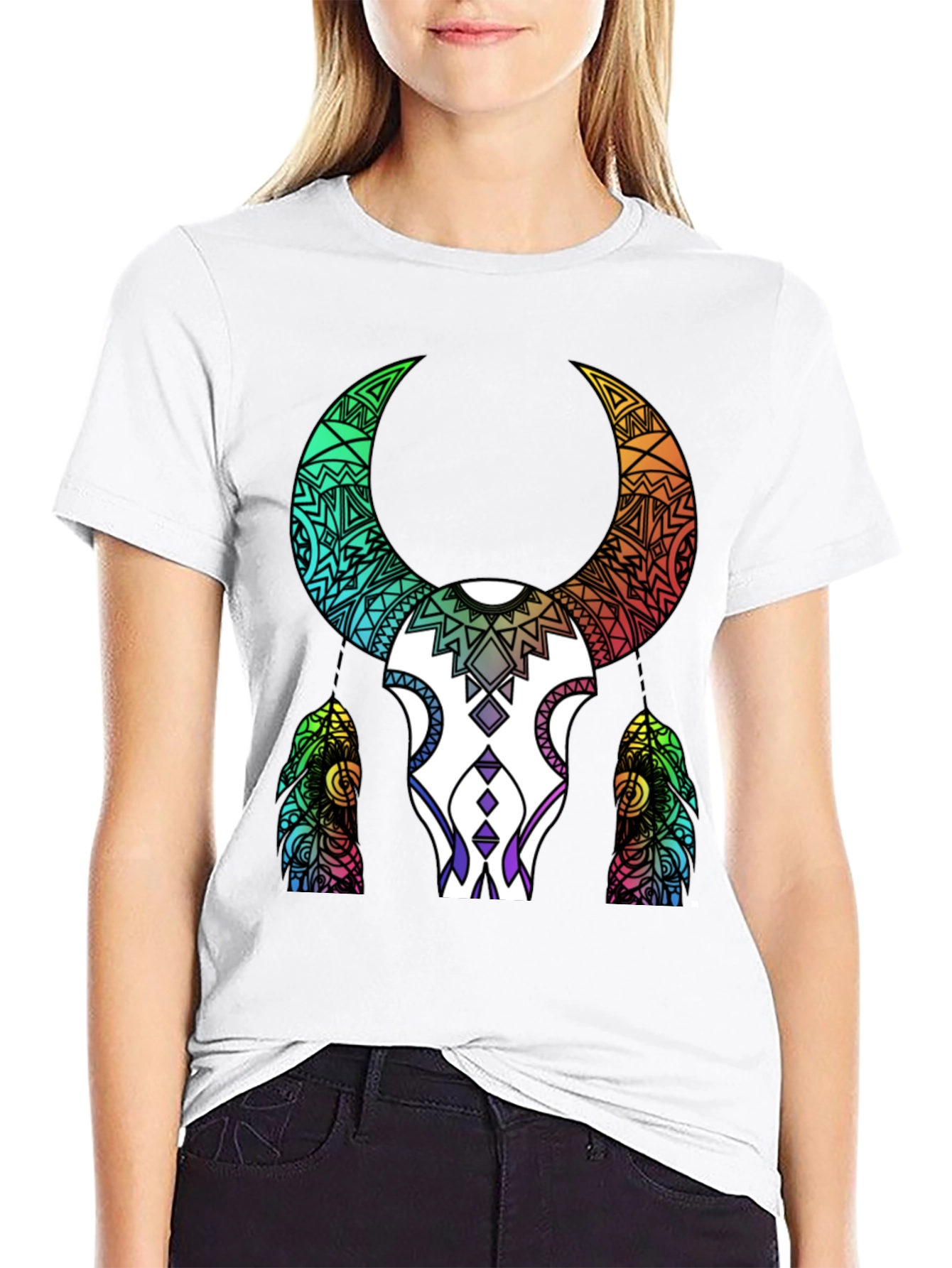 Tribal Bull Skull Graphic Tee