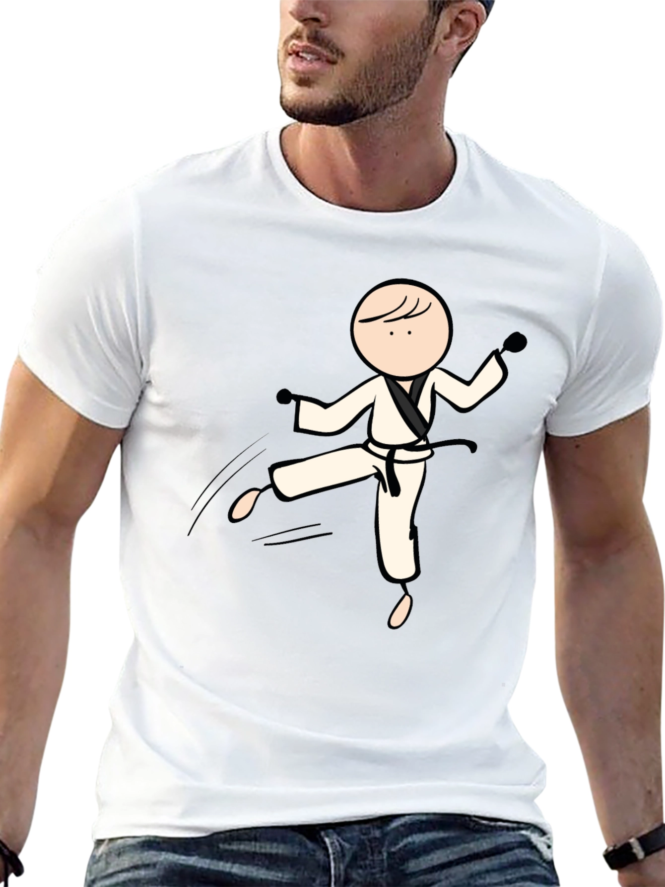 Karate Stick Figure Graphic Tee