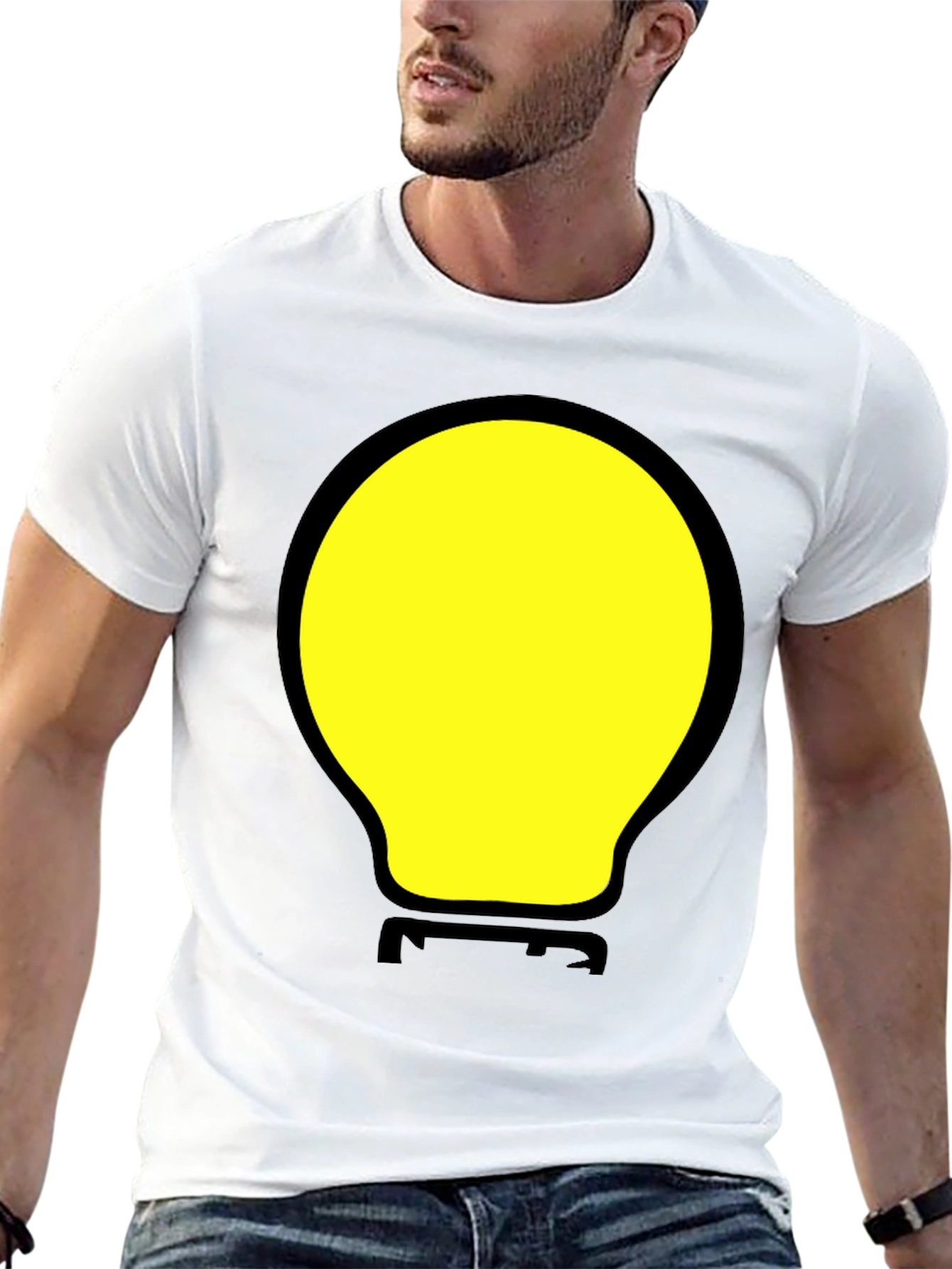Funny Light Bulb Graphic Tee - Black T-Shirt