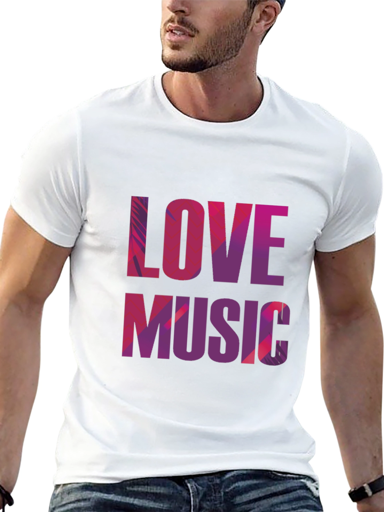 Love Music Graphic T-Shirt - Black