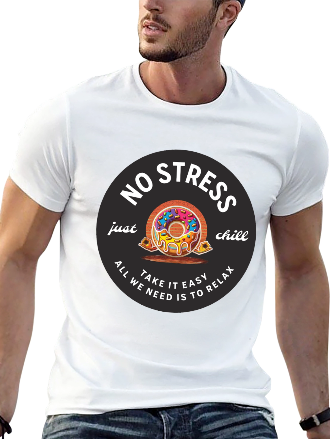Relaxed Fit No Stress Graphic Tee